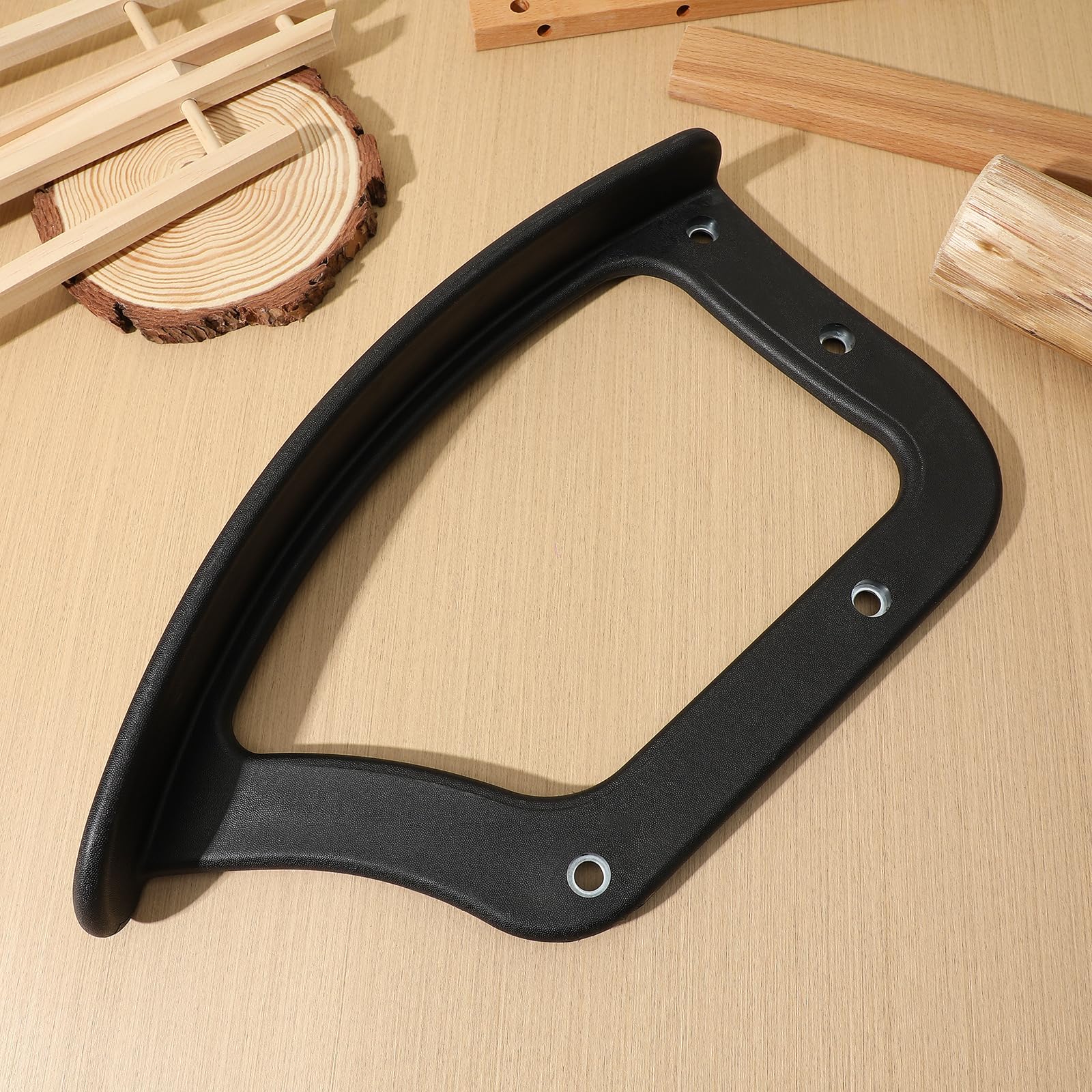 2-Pack Black Plastic Ring Arm Replacement Parts for Office Chairs & Wheelchairs - Durable Armrest Accessories for Desk Chairs, Ergonomic Support for Home & Office Use