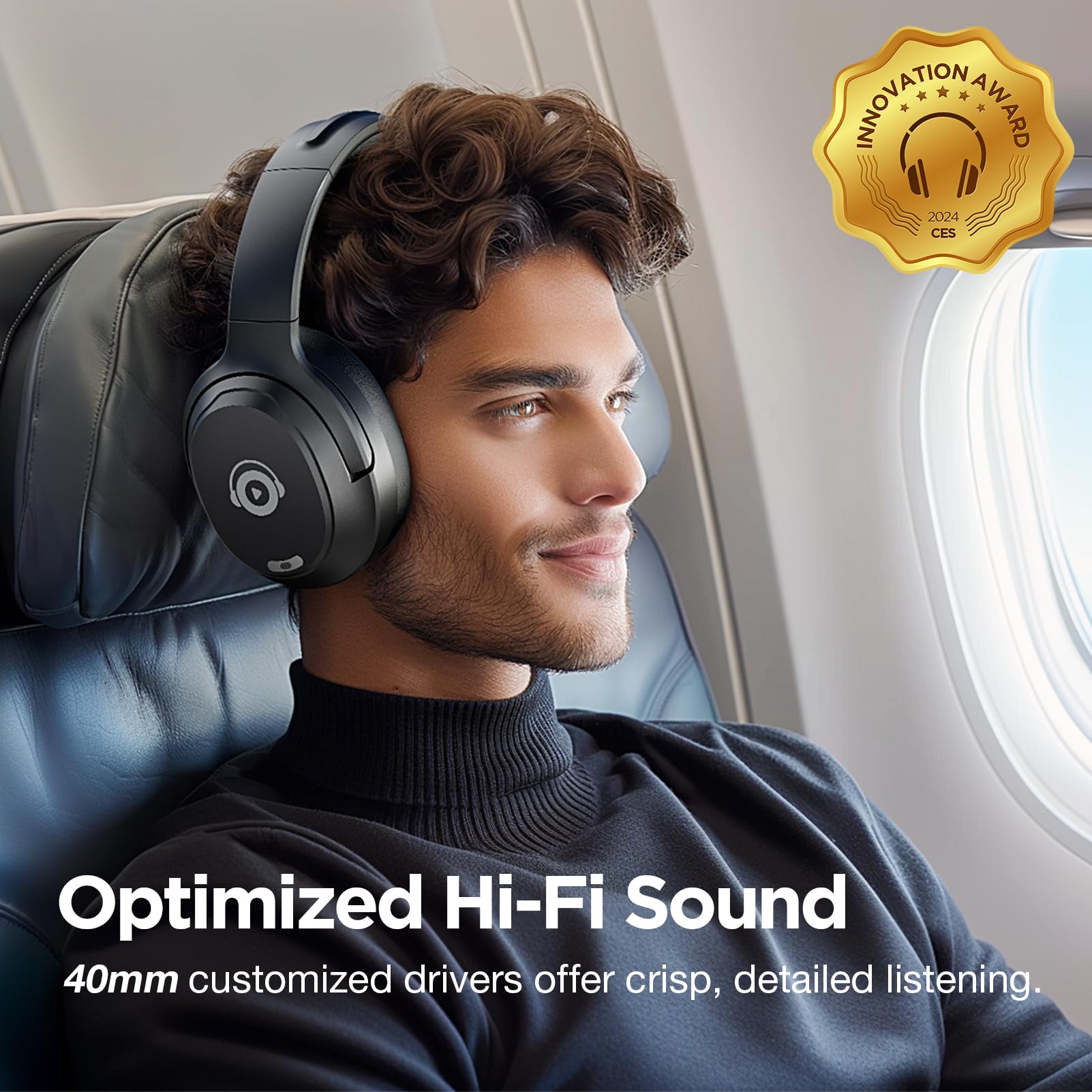 Premium Hybrid Active Noise Cancelling Headphones - Wireless Bluetooth Over-Ear Headphones with HD Sound, Deep Bass & All-Day Comfort for Home, Office, Travel | Perfect Birthday Gift for Music Lovers & Professionals