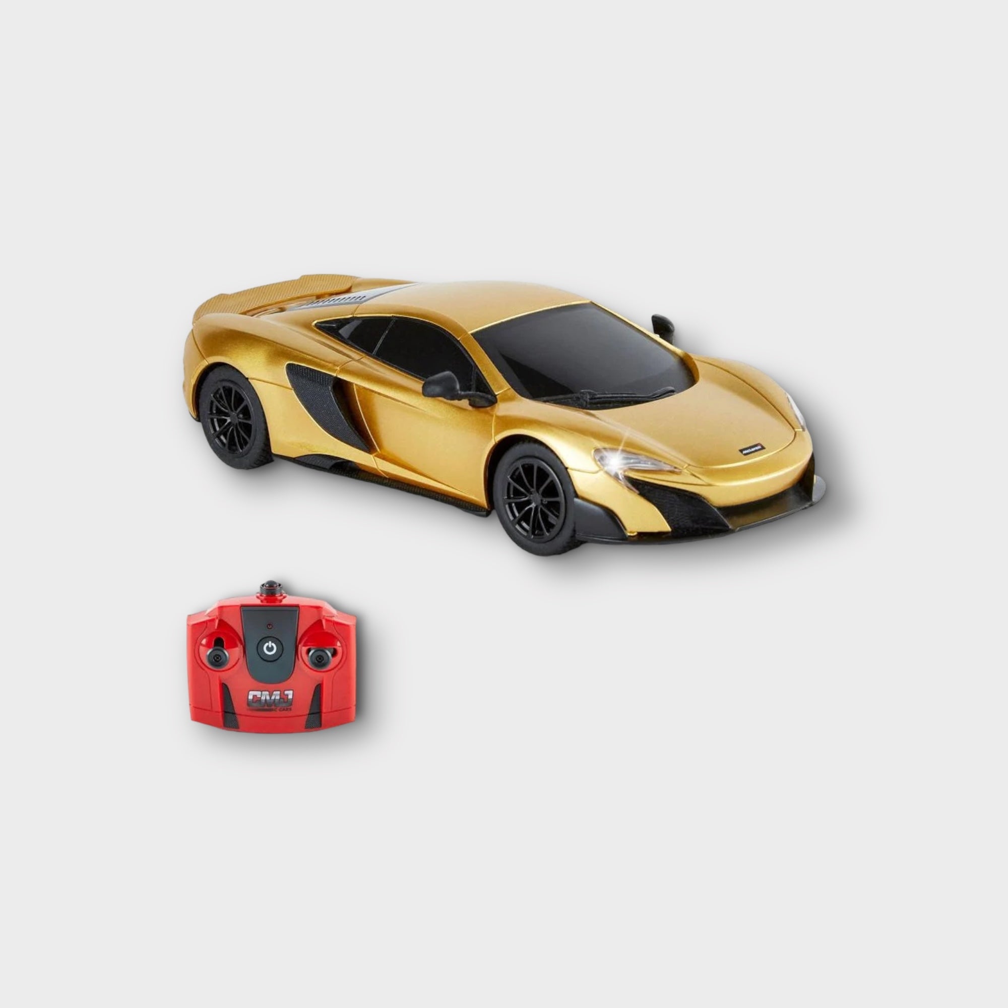 McLaren 675LT Coupe 1:14 Scale Remote Control Car - Gold Finish - High Speed RC Racing Toy for Adults & Kids - Perfect for Indoor Racing, Birthday Gifts & Car Collections