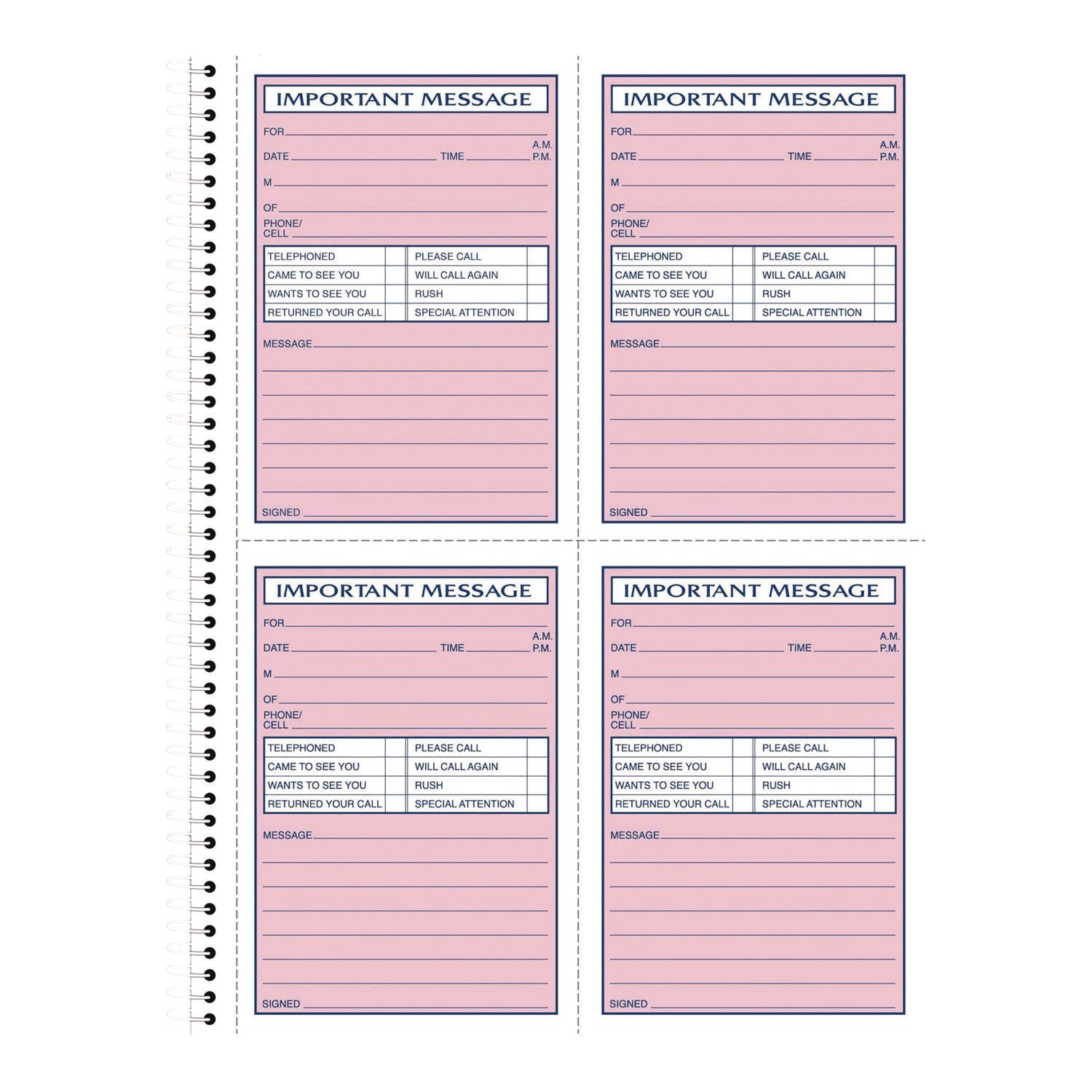 Adams® Important Message Book - 2-Part Carbonless Copy, 4 Forms per Sheet (200 Total) - Perfect for Office Communication, Customer Service & Legal Documentation
