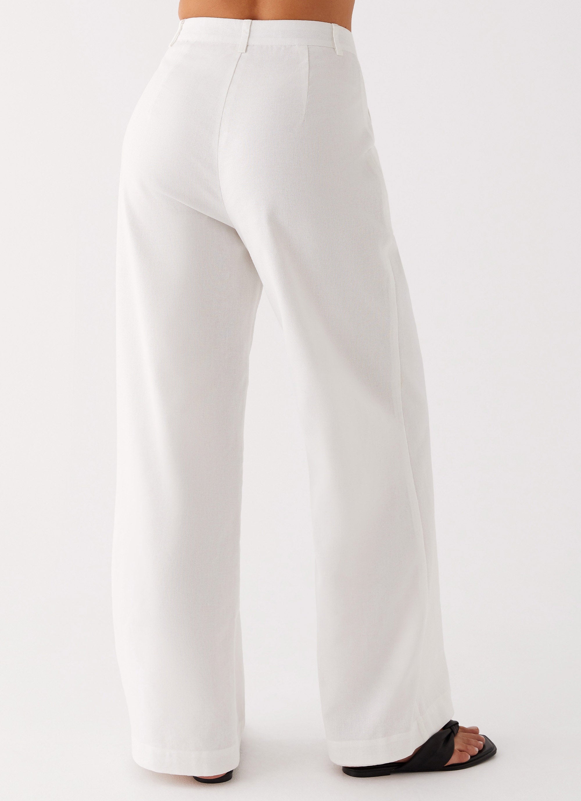 Breathable Heatwave Linen Wide Leg Pants for Women - White | Summer Casual Beach Pants | Perfect for Vacation, Yoga & Lounge Wear