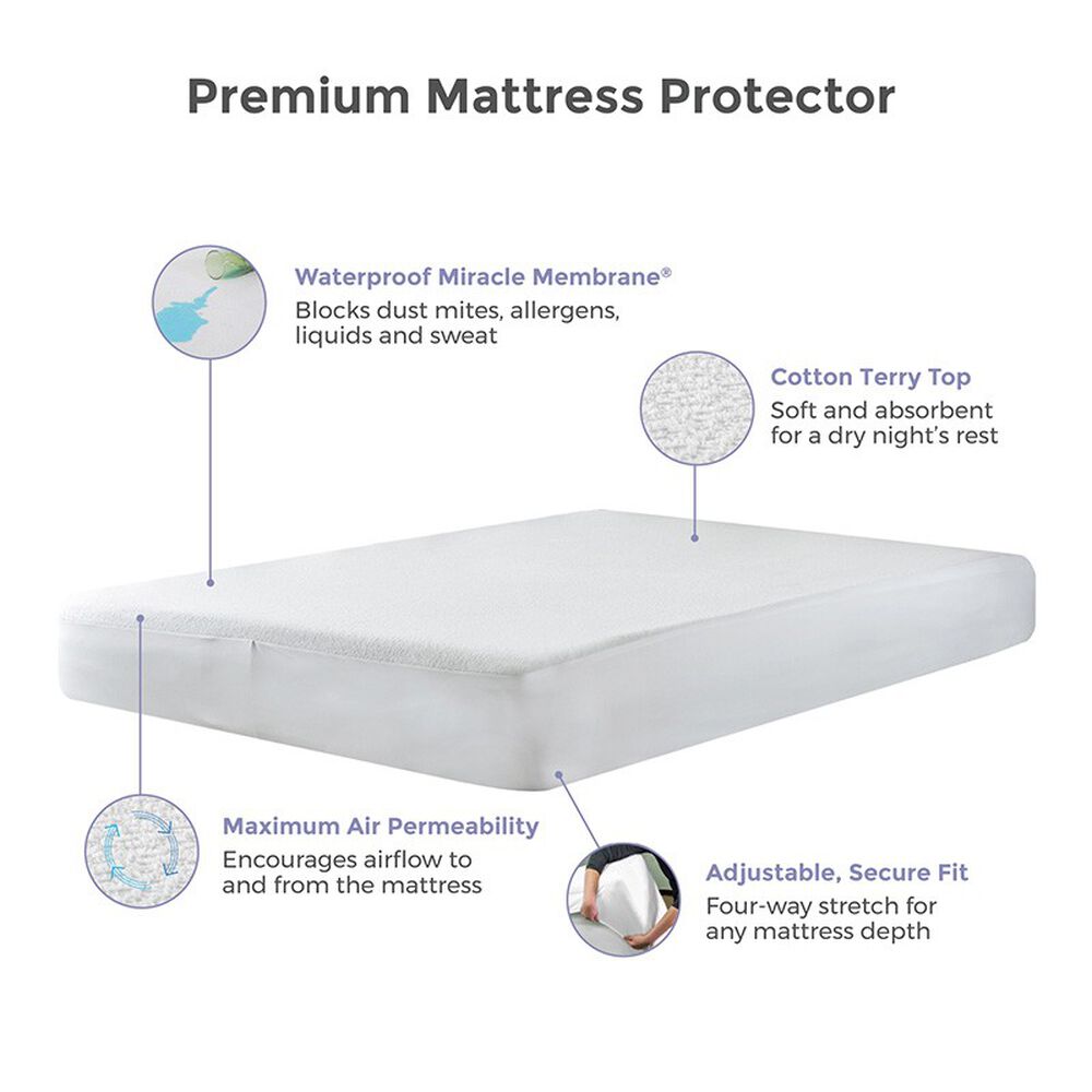 Premium Mattress Protector - Waterproof, Hypoallergenic & Breathable Bed Cover for Allergy Relief & Spill Protection - Perfect for Kids, Pets & Sensitive Sleepers