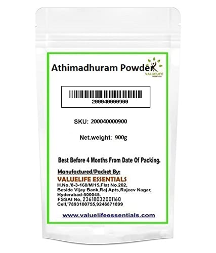 Valuelife Athimadhuram-Mulethi Powder (900g) - Natural Licorice Root Powder for Digestion & Immunity - Perfect for Tea, Ayurvedic Remedies & Herbal Supplements