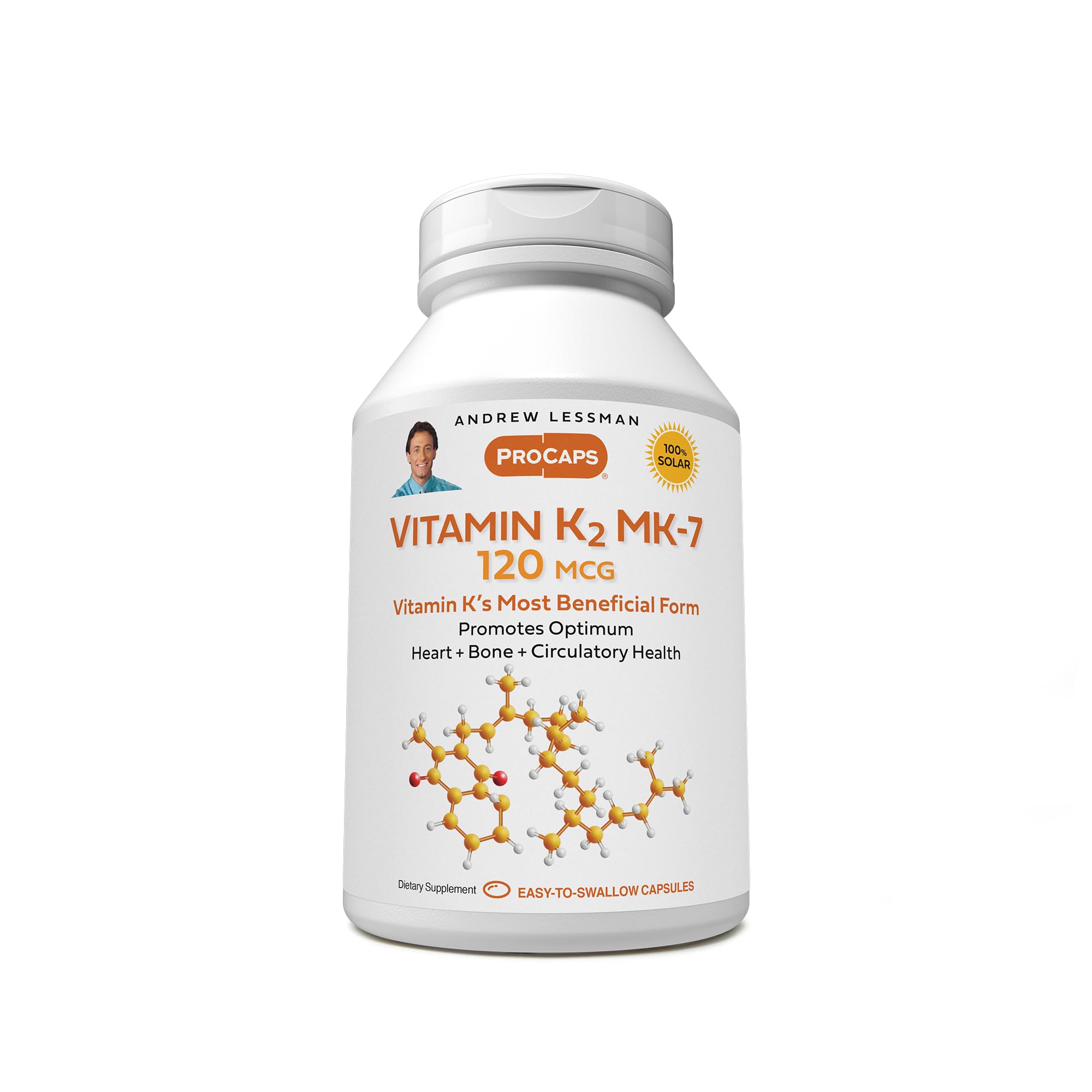 ANDREW LESSMAN Vitamin K2 MK7 120 mcg 360 Softgels - Supports Bone, Heart & Arterial Health | Promotes Calcium Absorption | No Additives | Easy-to-Swallow Softgels | Ideal for Daily Wellness & Cardiovascular Support