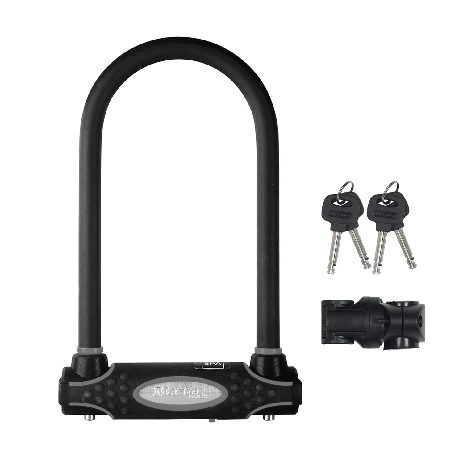 Master Lock Heavy Duty Bike D Lock with Key & Universal Mounting Bracket - High Security Certified Police Approved Bicycle Lock for Electric, Mountain, Road & Folding Bikes - Perfect for Urban Commuting, Campus Safety & Outdoor Cycling Adventures