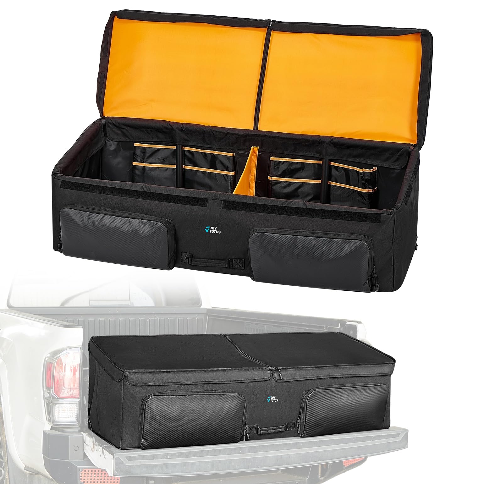 JOYTUTUS Mid Size Waterproof Truck Bed Cargo Box Organizer - Durable Storage Bag for Pickup Trucks | Perfect for Groceries, Golf Gear & Outdoor Equipment | Easy Slide-In Access & Secure Transport