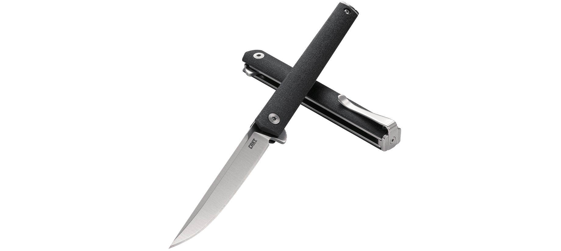 CRKT 7097 CEO Flipper Knife - Satin Blade & Black Glass-Reinforced Nylon Handle - EDC Pocket Knife for Everyday Carry, Outdoor Activities & Survival Gear