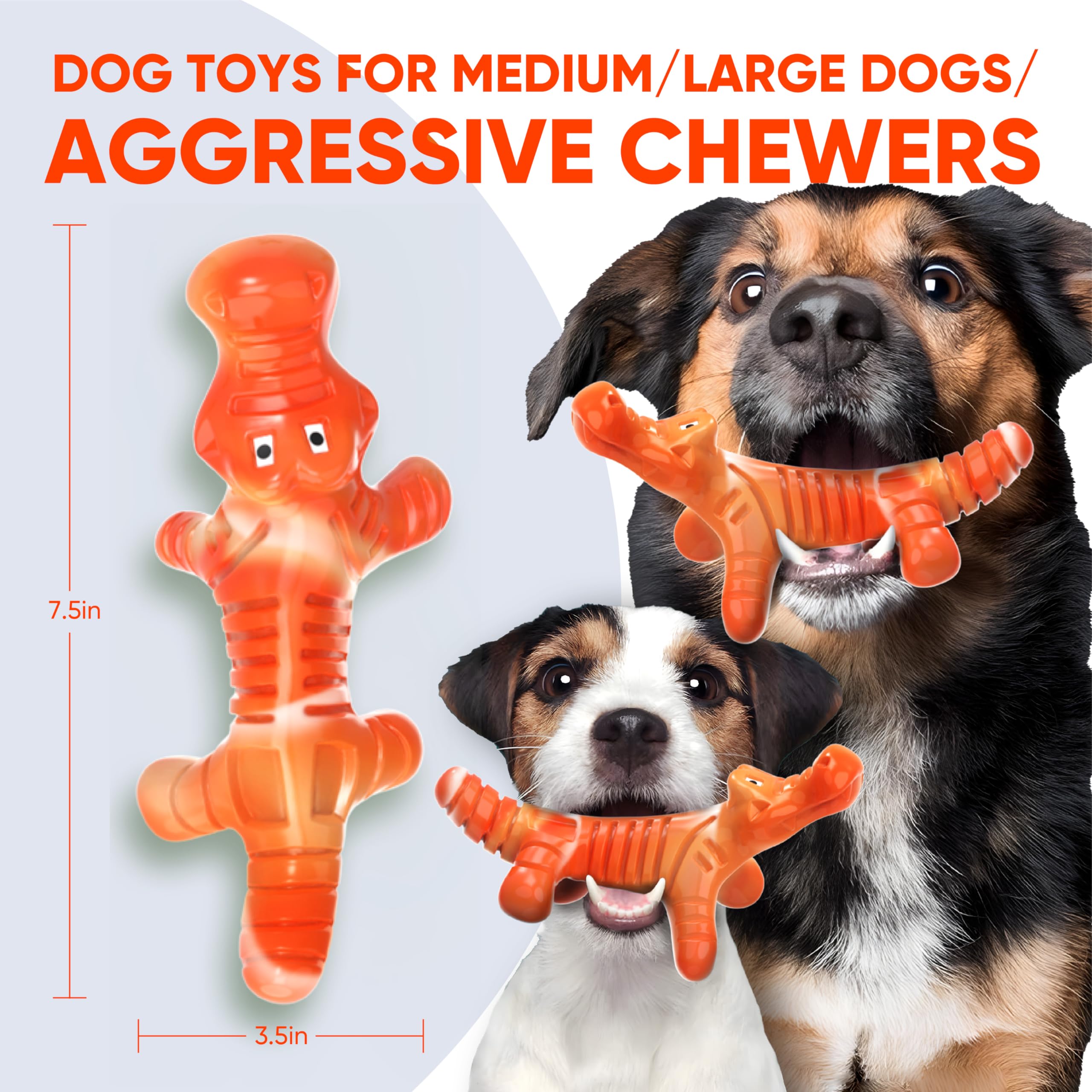 LEGEND SANDY Indestructible Dog Chew Toys for Aggressive Chewers - Durable Large Breed Dog Toys for Medium & Big Dogs - Perfect for Playtime, Training & Anxiety Relief