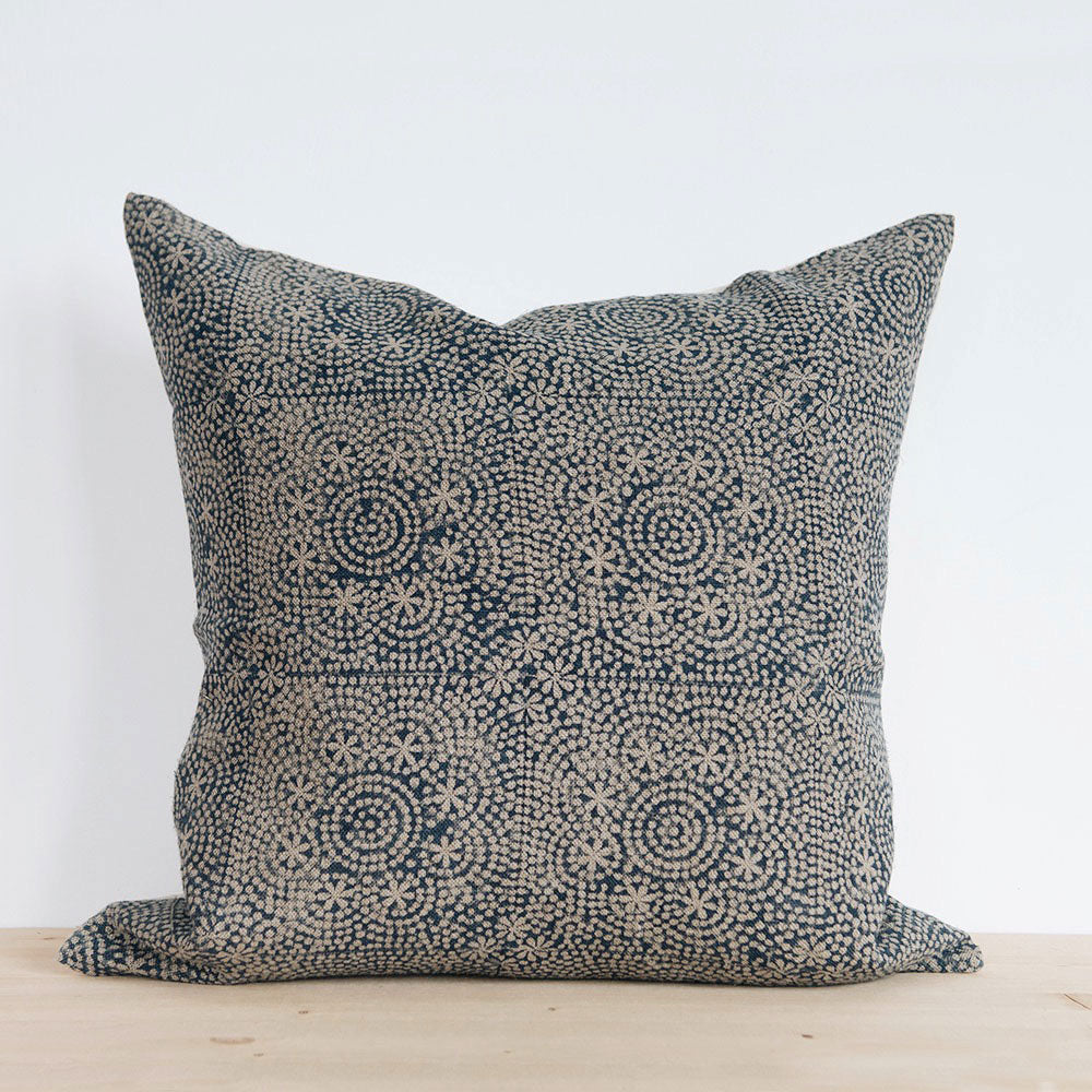 Handmade Linen Block Printed Pillow Cover No. 0521 - Bohemian Home Decor for Living Room, Bedroom & Sofa