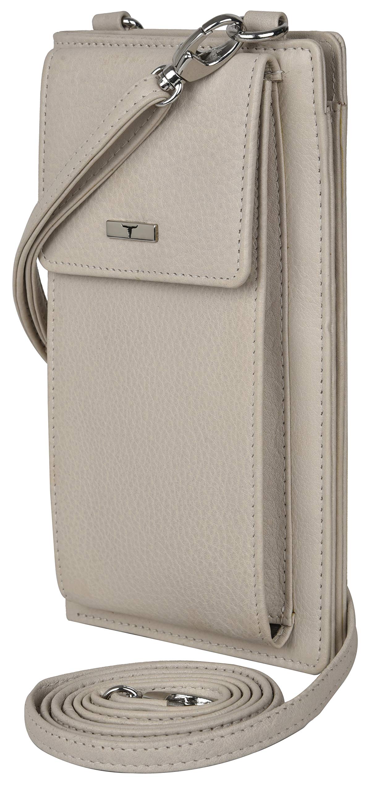URBAN FOREST Ruby Beige Leather Sling Wallet for Women - Crossbody Phone Purse with Card Slots - Perfect for Travel, Shopping & Daily Essentials