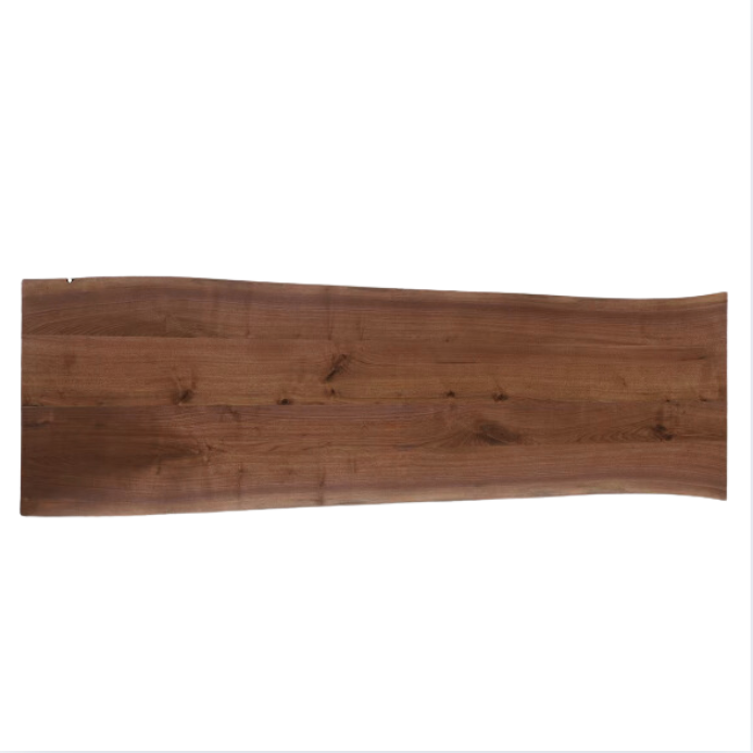 90.2x30.9/28.5/27.0x1.6 inch / 229x78.5/72.5/68.5x4 cm / Rich Dark Walnut Color / Natural edge large board table
