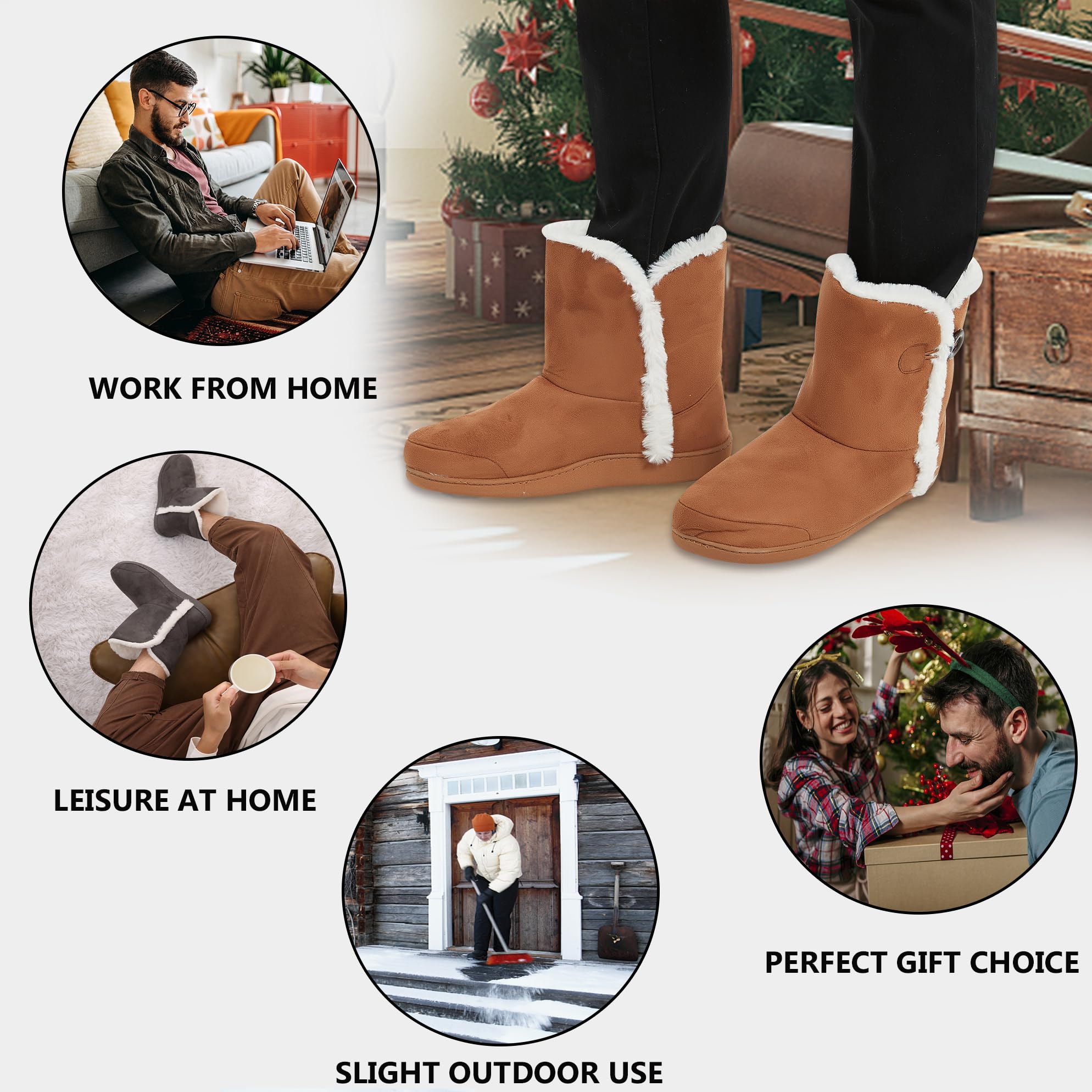 **Men's Winter Memory Foam Slippers - Soft Warm Indoor House Boots for Cozy Home Comfort | Perfect for Lounging & Relaxing**