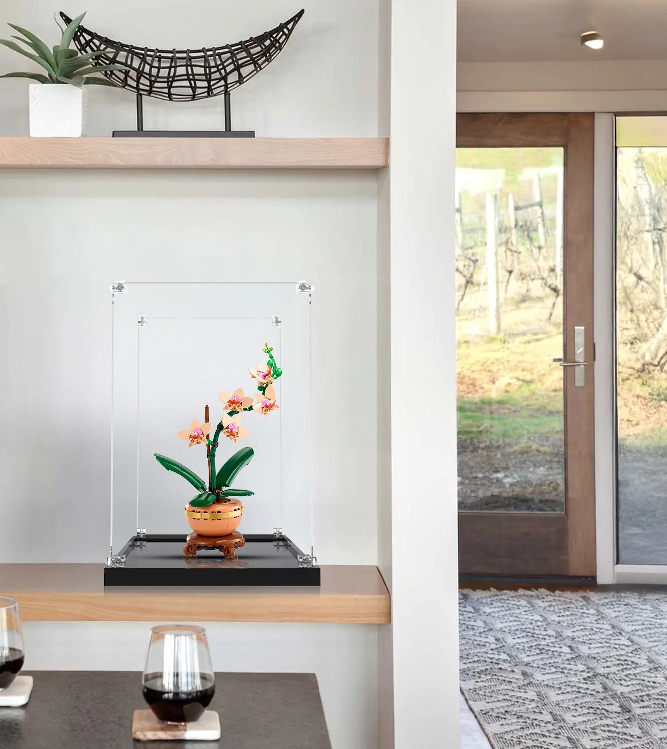 LEGO® The Botanical Collection Mini Orchid 10343 Display Case - Clear Acrylic Protector for LEGO Flower Sets - Perfect for Home Decor, Office Display & Gift Giving
