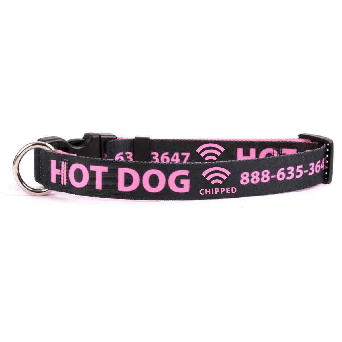 Personalized Dog Collar for Large Dogs - Black Microchip ID Collar - Safe & Durable Pet Accessory for Daily Walks, Training & Outdoor Adventures