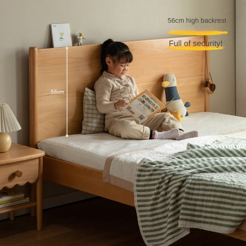 Solid Wood Kids Bed - Beech or Oak Frame - Soft Single Bed for Toddlers & Children - Perfect for Bedrooms, Daycare, or Guest Rooms