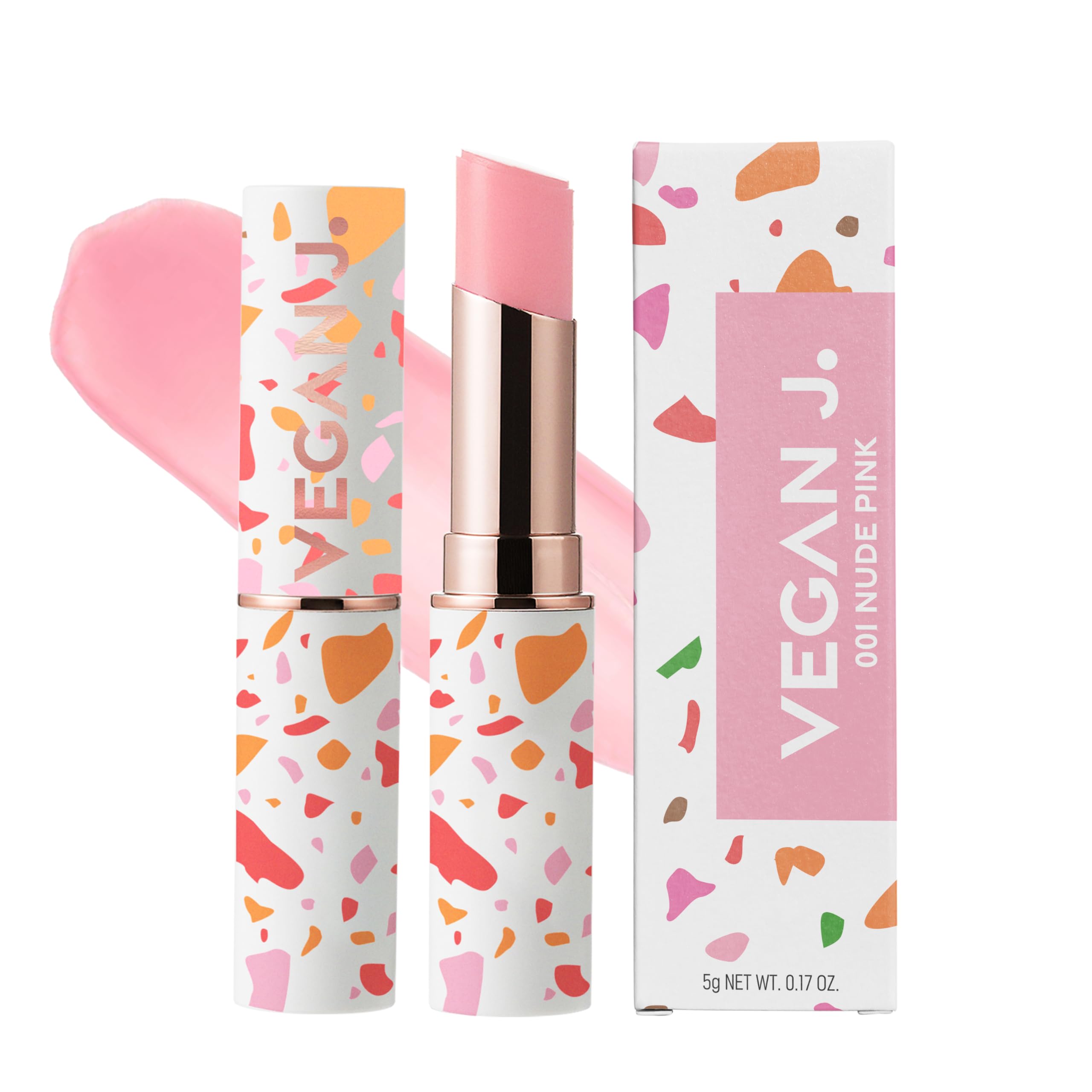 Natural Hydrating Lip Balm - Korean Vegan Beauty for Dry Lips (001 Nude Pink) - Daily Moisture & Care