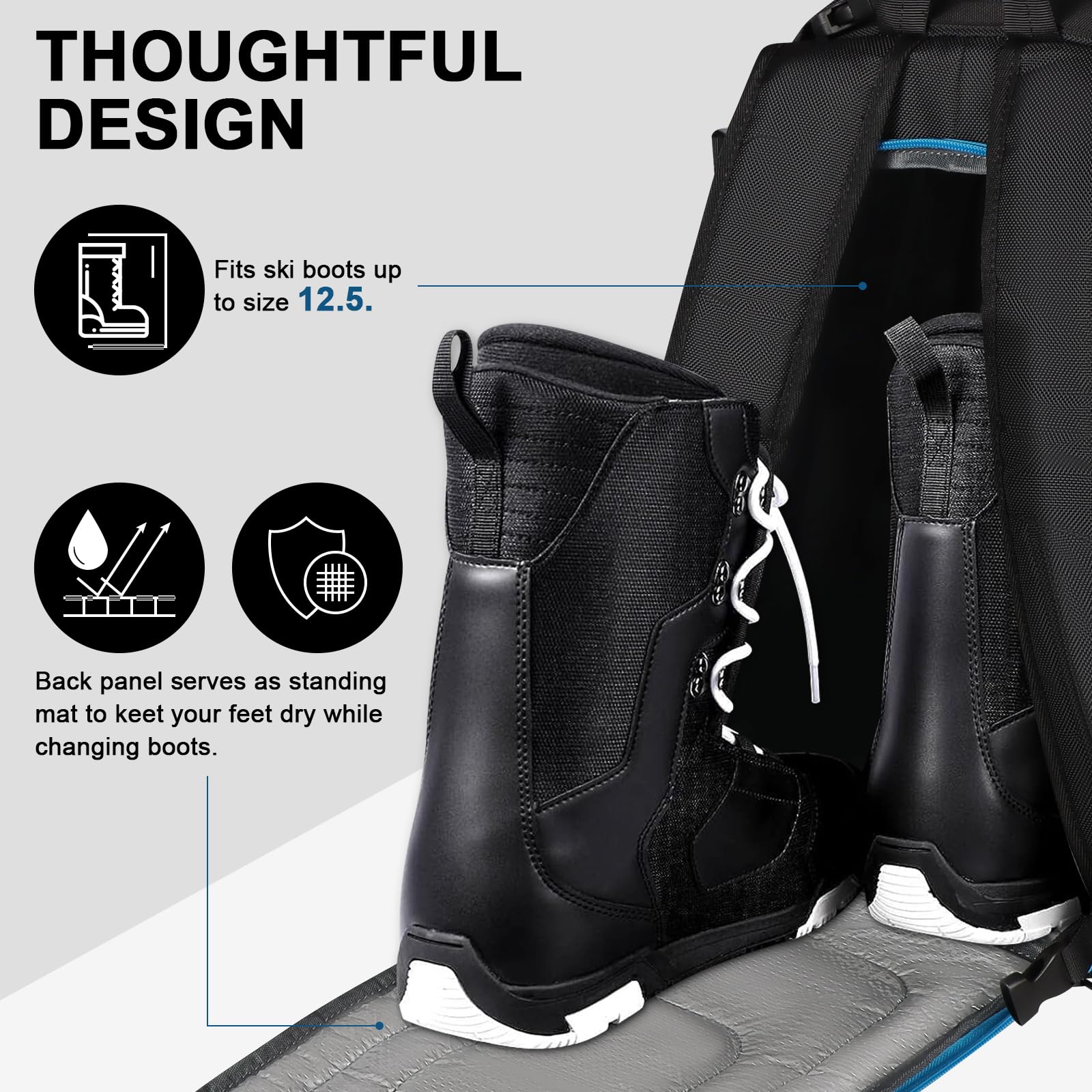 **Geestock 50L Waterproof Ski Boot Travel Backpack – Large Duffle Bag for Ski Helmet, Skis, Snowboard & Accessories – Perfect for Winter Sports & Travel**
