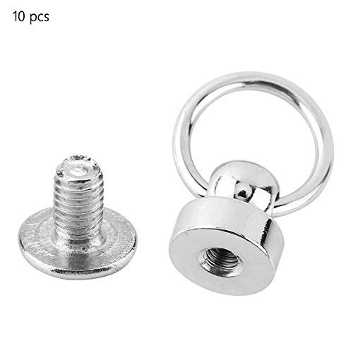 10PCS/Set Brass Rivet Studs Screw Back Round Ring Head Leathercraft Parts for Bags, Belts, Shoes & DIY Leather Projects - Perfect for Leather Crafting, Handmade Accessories & Fashion Design (2 Sets)