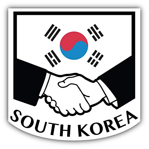 South Korea Flag Handshake Stickers - 50 Pack for Scrapbooking, DIY Crafts, Bullet Journals, Calendars & Art Projects | Perfect for Kids Activities, Album Decorations & Creative Gift Wrapping