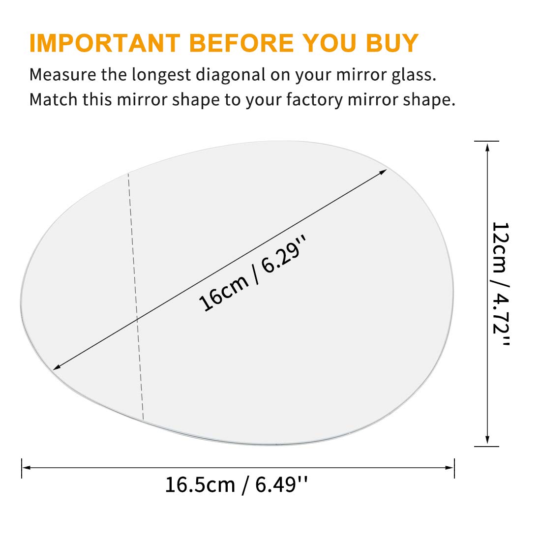 X AUTOHAUX Replacement Left Side (LH) Mirror Glass with Adhesive for BMW Mini Cooper 2007-2015 Models - Perfect for Parking Assistance & Blind Spot Safety