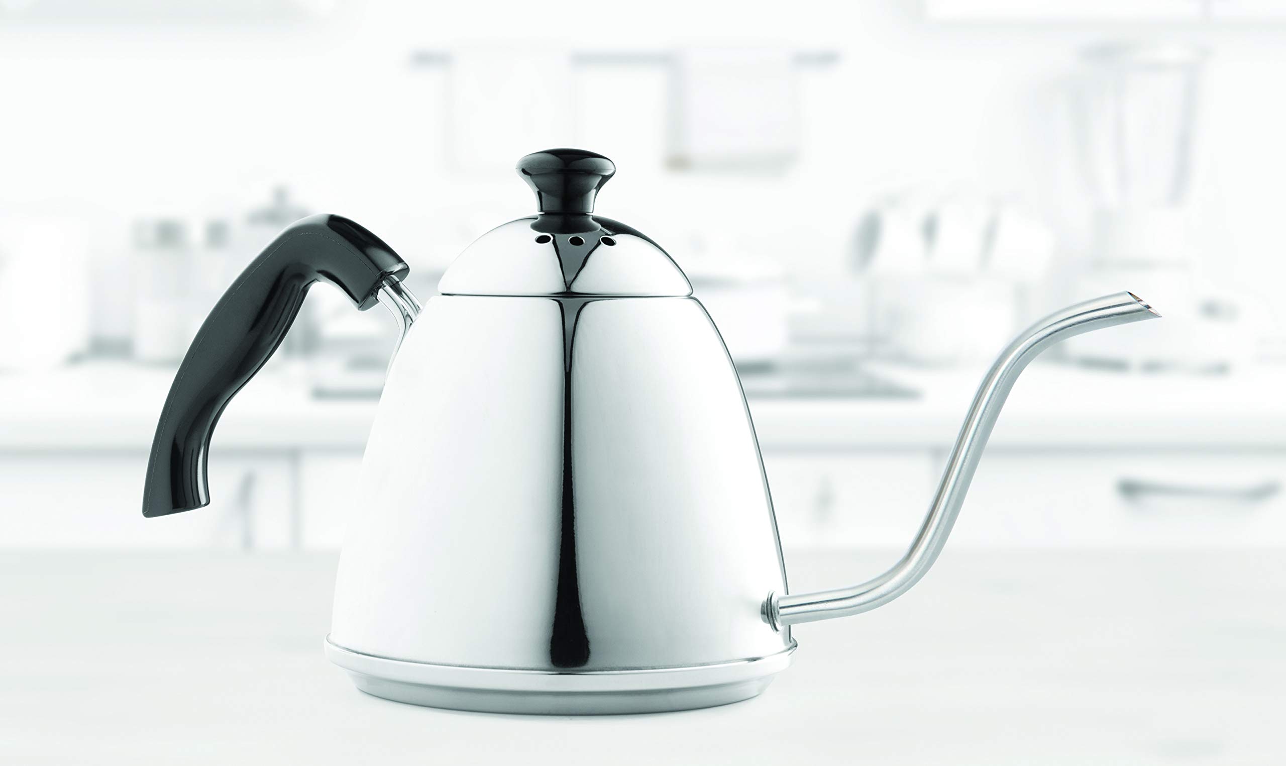 Premium Fino Gooseneck Coffee Kettle for Pour Over - 1L (6-Cup) Capacity, 18/8 Stainless Steel - Perfect for Home Baristas & Specialty Coffee Brewing