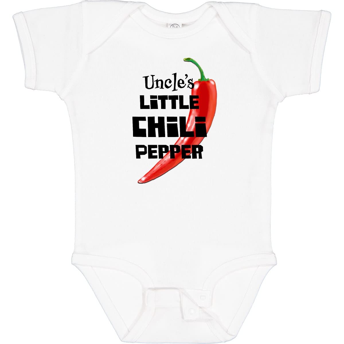 Inktastic Uncle's Little Chili Pepper Baby Bodysuit - Cute Infant Onesie for Boys & Girls - Perfect for Family Photos, Holidays & Everyday Wear