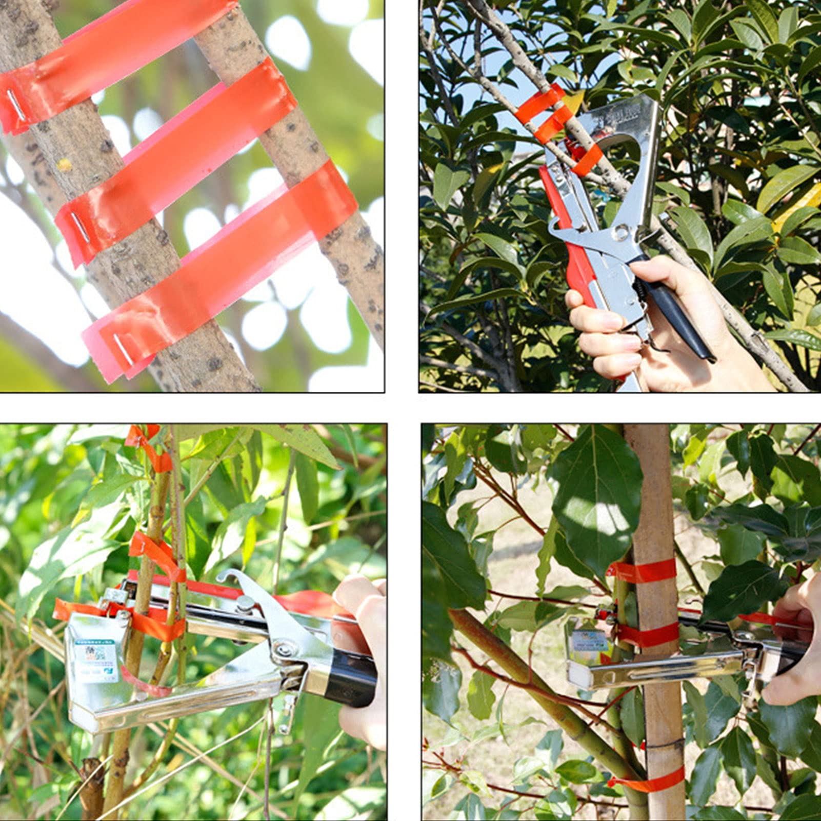 **Plant Tying Tape Machine with 1 Box Nails & 3 Rolls Tape – Garden Tool for Strapping Vegetables, Cucumbers, Tomatoes – Perfect for Home Gardening and Greenhouses**