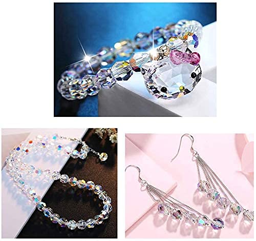 72pcs 7x14mm Top Drilled AB Crystal Teardrop Beads & 80pcs 8mm Vertical Hole AB Crystal Round Beads for Jewelry Making - DIY Bracelets, Necklaces, Earrings, Craft Projects
