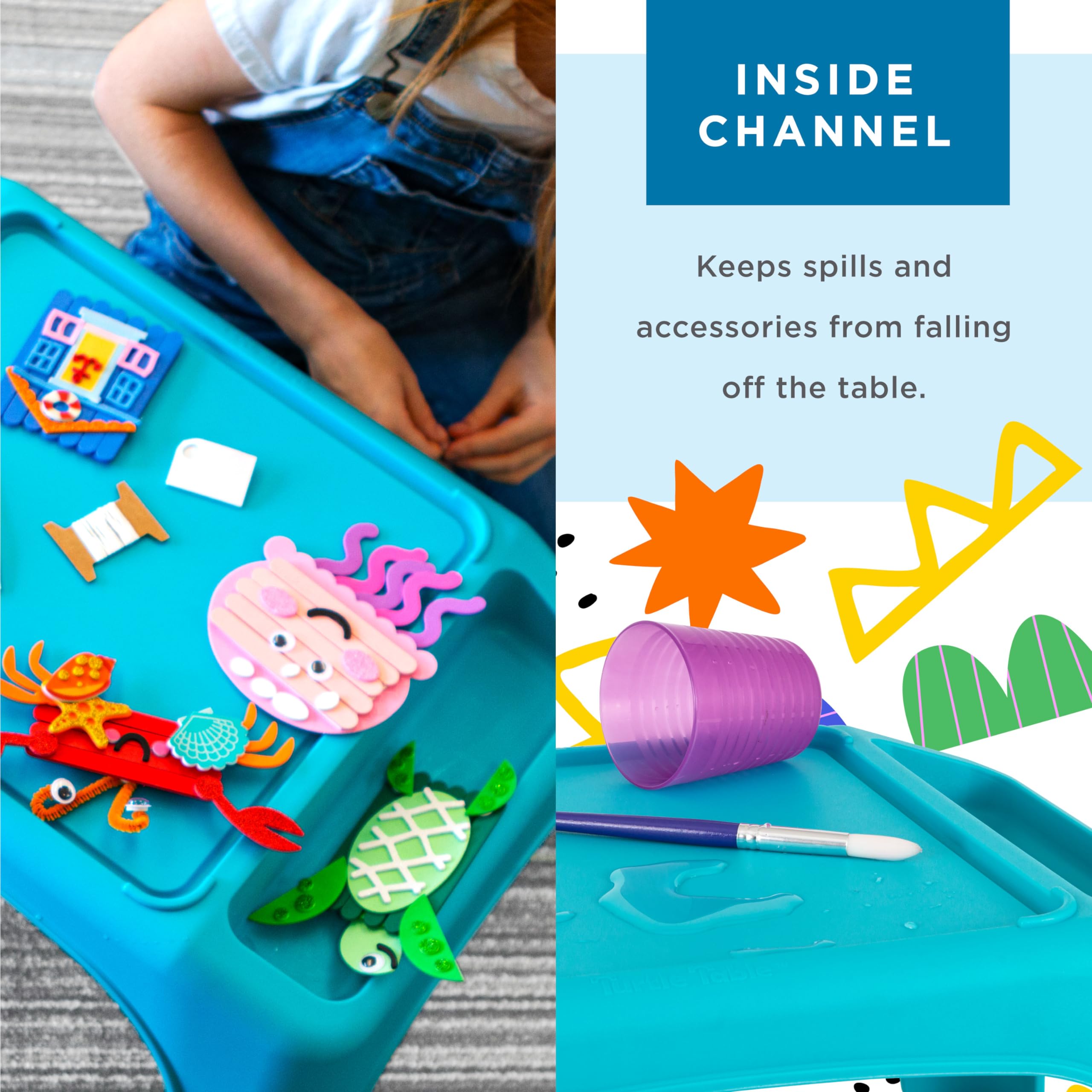 LAPGEAR Kids Lap Desk with Storage - Portable Turtle Table for Snacks, Play, Learning & Sensory Activities - Flexible Seating for Classroom, Homeschool & Travel - Blue (Style 20103) | Perfect for Remote Learning, Road Trips & Indoor Playtime