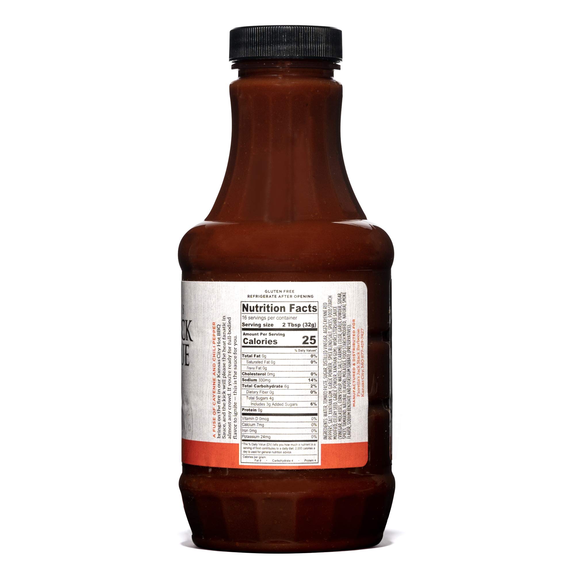 Jack Stack Barbecue Hot Sauce - Kansas City Cayenne Pepper BBQ Sauce 2 Pack (2x18oz) - Spicy Smoked KC BBQ Sauce for Ribs, Wings & Grilling - Authentic Kansas City Flavor