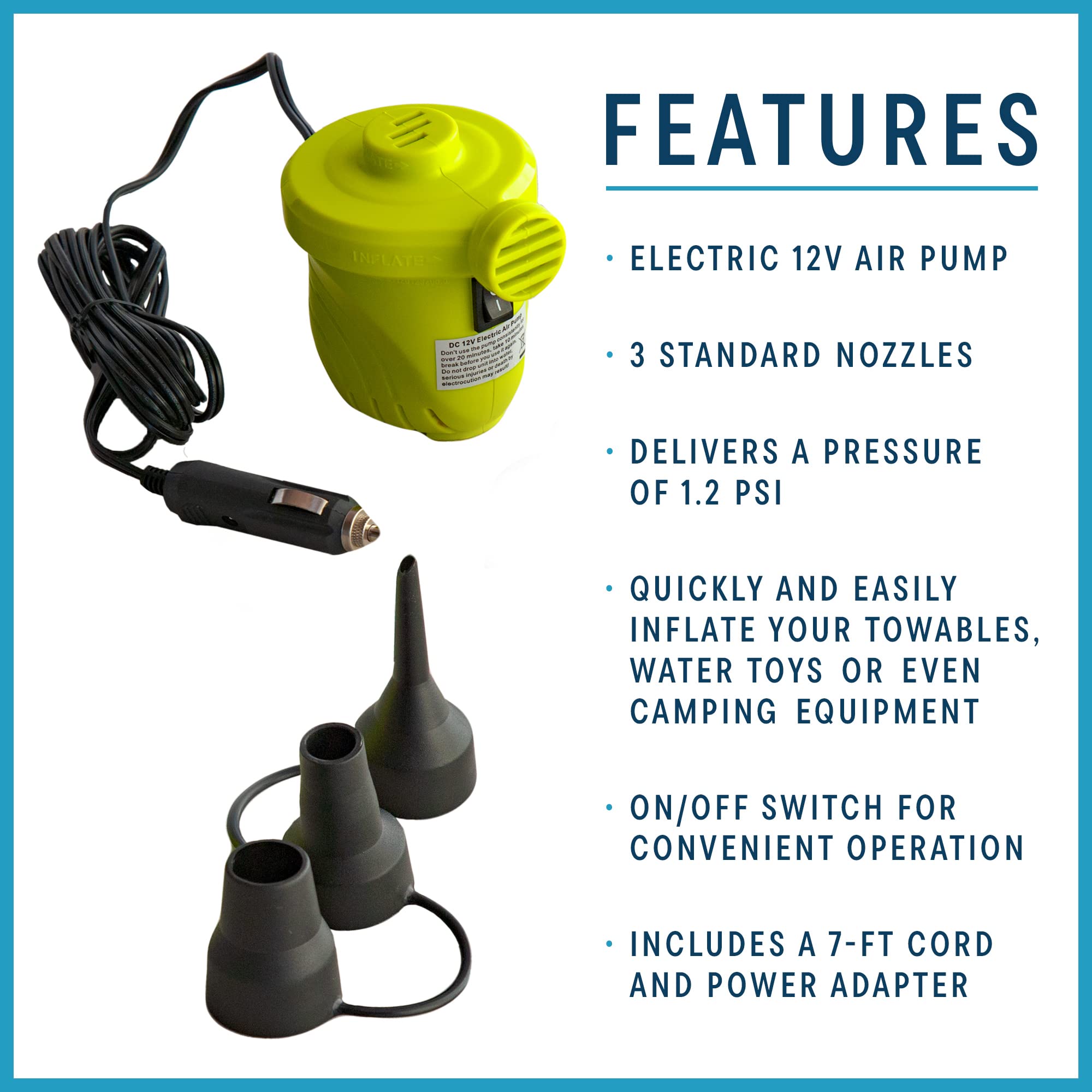 Best ZUP Air Pumps for Inflatables - Fast & Portable Electric Pump for Pool Floats, Air Mattresses, Beach Toys - Perfect for Camping, Pool Parties & Beach Vacations
