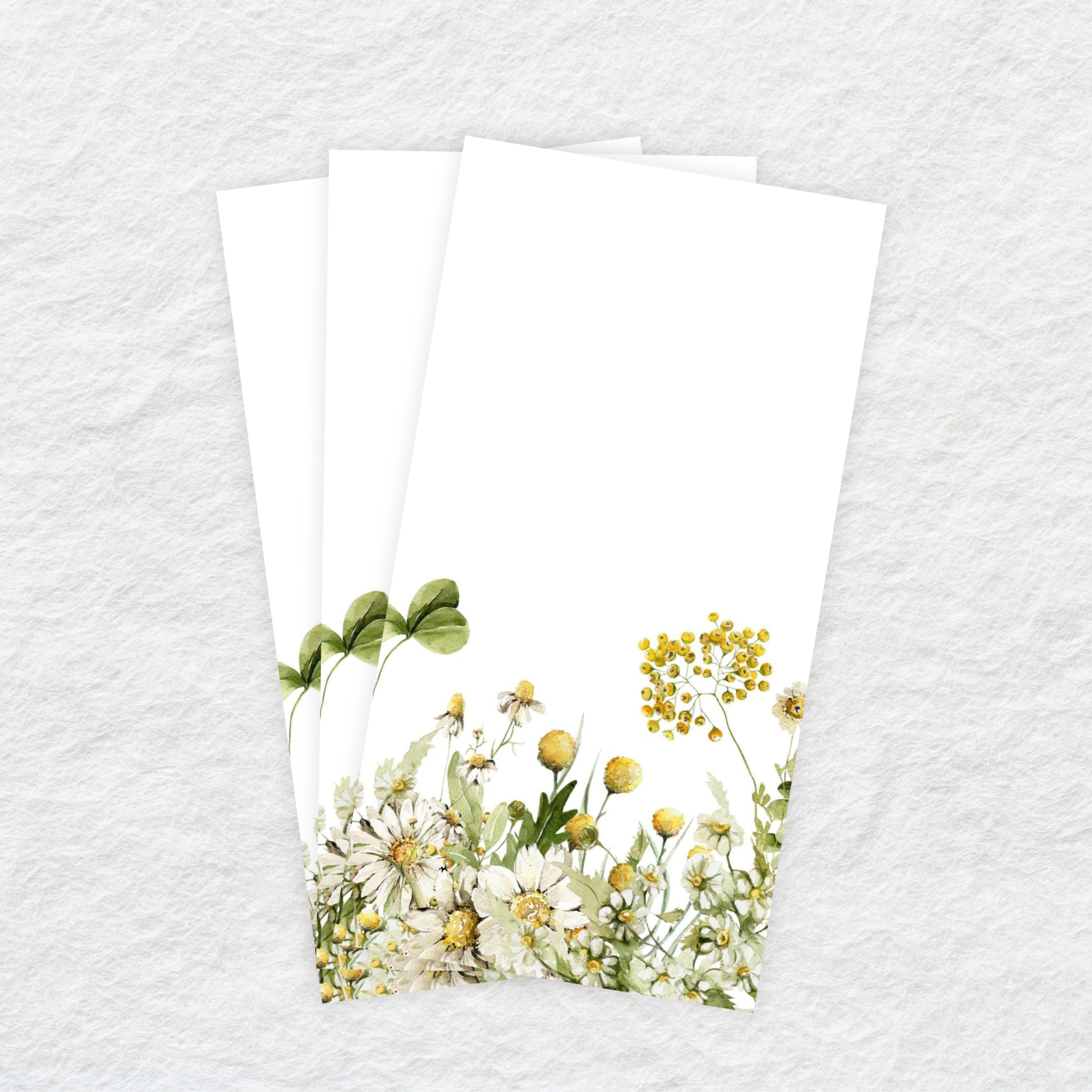 Eco-Friendly Disposable Linen Paper Guest Towels - 16 Pack Daisy Dream Design for Parties, Weddings & Luxury Bathrooms