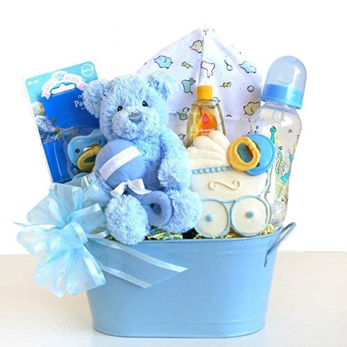 Newborn Baby Boy Gift Basket - Blue | Welcome Baby Gift Set for Boys | Perfect for Baby Showers, Birthdays & New Arrivals