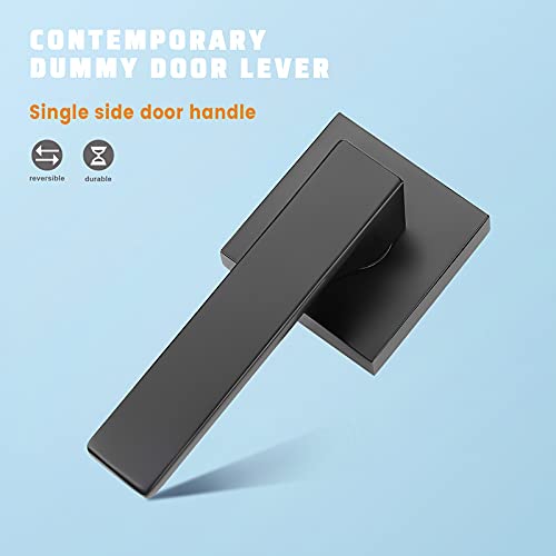 KNOBWELL 9-Pack Matte Black Door Levers - Single Sided for Interior Doors