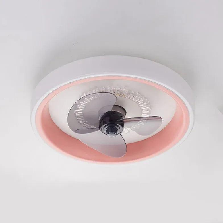 Modern Round Clear Glass Ceiling Fan with LED Light - Perfect for Living Room, Bedroom, and Office Spaces