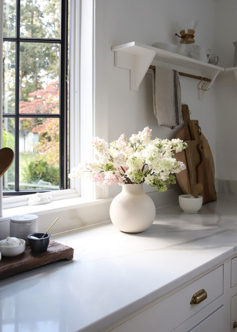 Creamy White Round Ceramic Vase - 8
