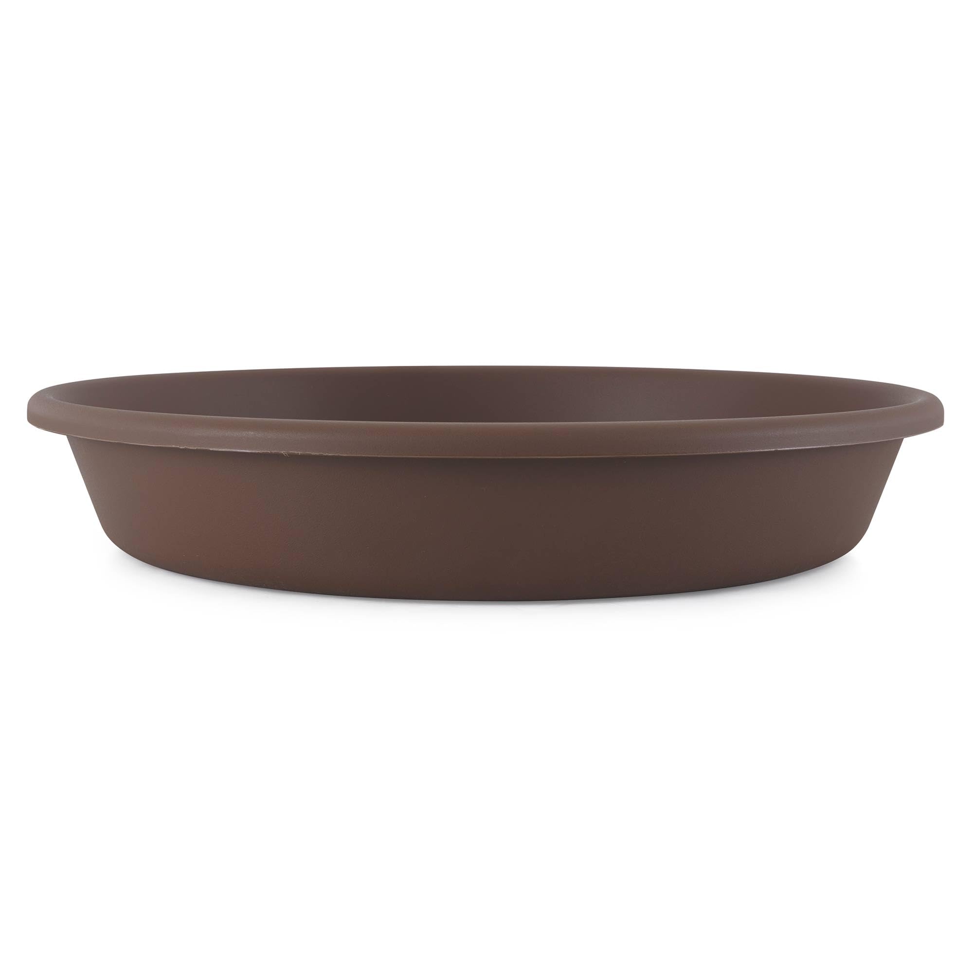 The HC Companies 21 Inch Round Plastic Flower Pot with Deep Saucer - 12 Pack Chocolate Brown Planter for Indoor/Outdoor Plants | Durable Garden Container for Herbs, Flowers & Vegetables