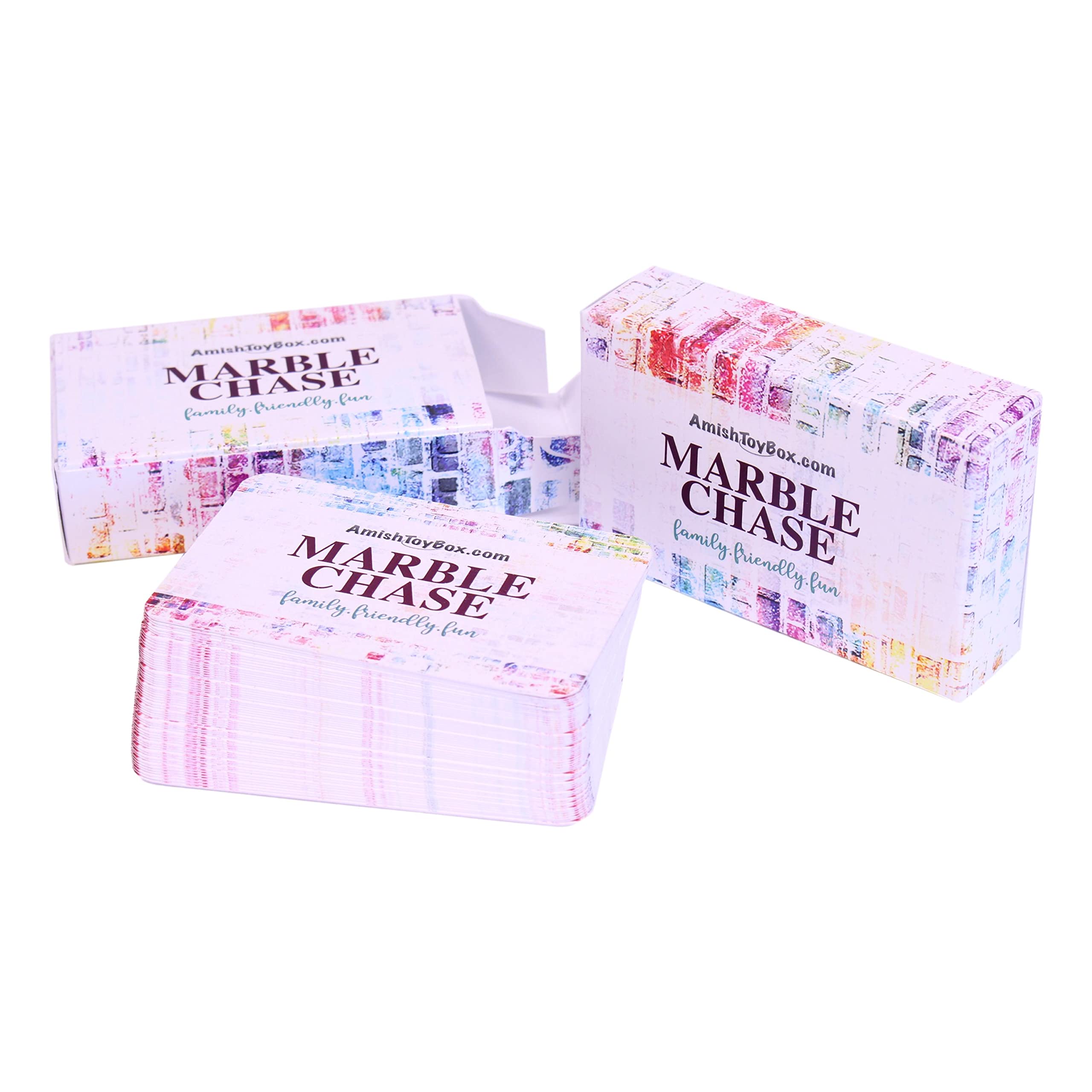 AmishToyBox.com Premium Wooden Marble Chase Board Game Set - Double-Sided 25