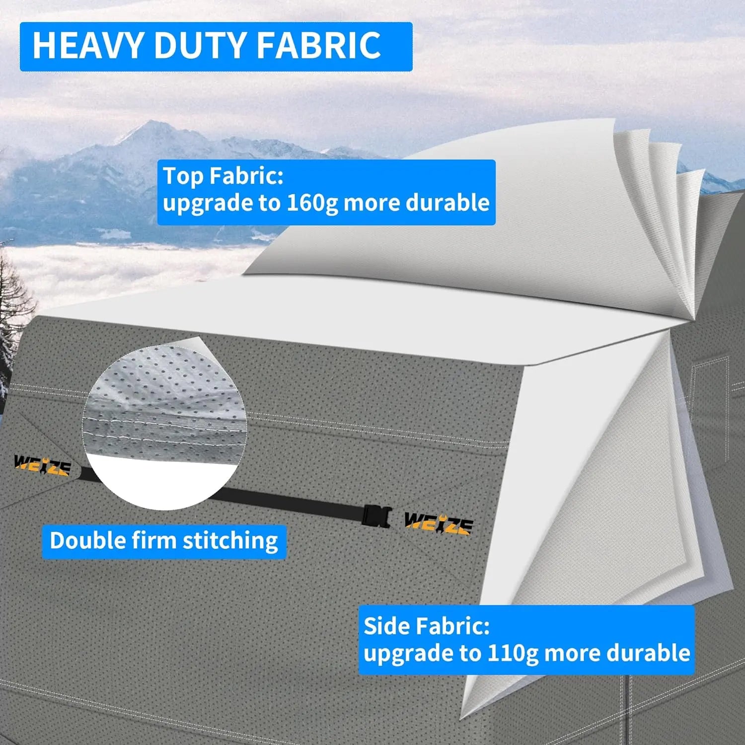 **Waterproof RV Cover for 34-37ft Travel Trailers - UV Resistant, Windproof Camper Cover with Extra Straps & Gutter Protection - Ideal for Outdoor Storage & Winter Protection**