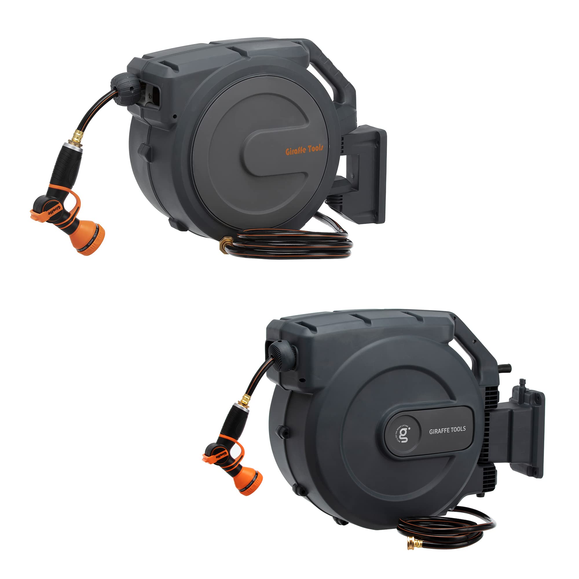 Retractable Garden Hose Reel - 5/8'' 115ft & 1/2