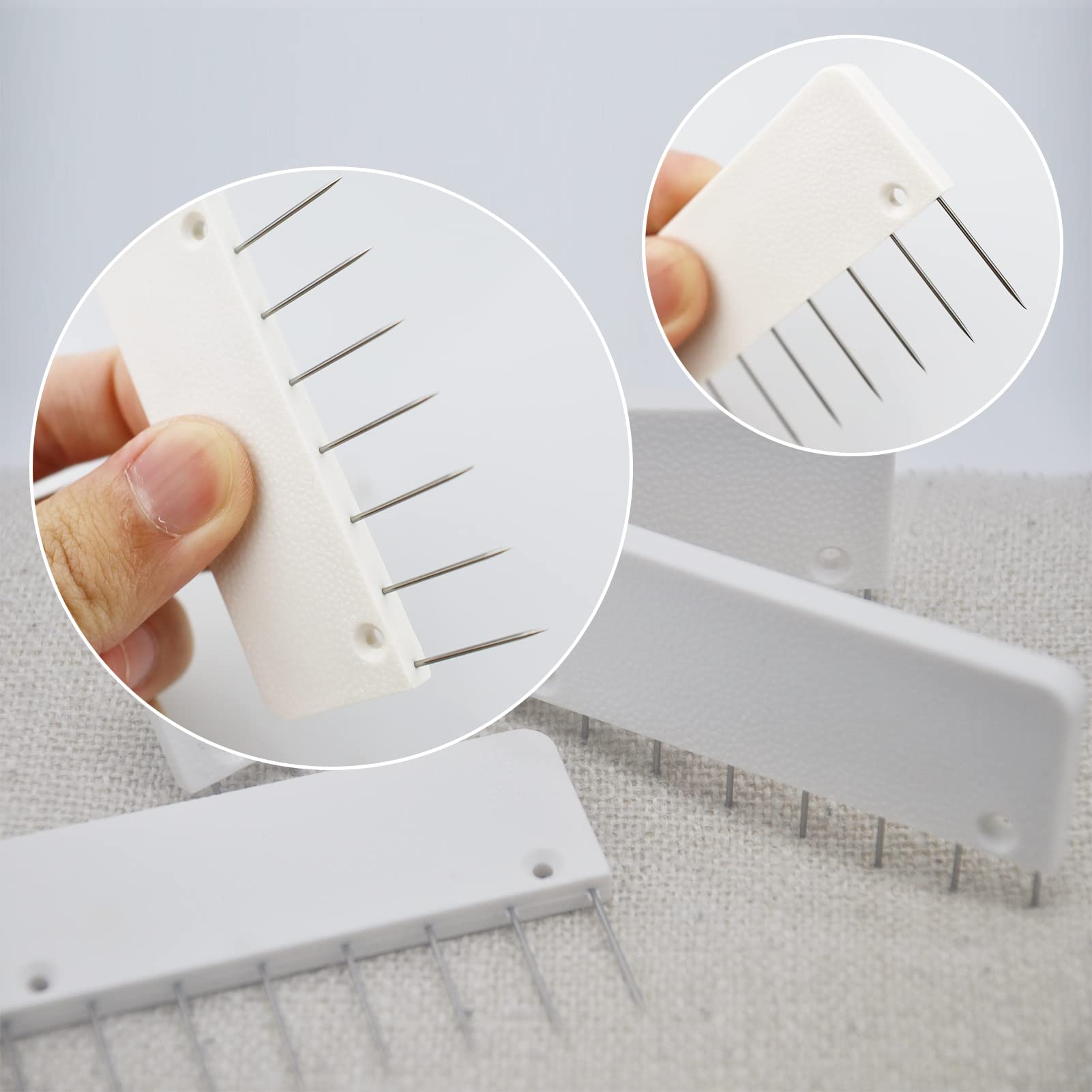 LAMXD 8 Pins Knit Blocking Pins Kit with 32 Combs - Perfect for Blocking Knitting, Crochet, Lace & Needlework Projects - Works with Knitting Blocking Mats - Ideal for Handmade Shawls, Sweaters & DIY Craft Projects