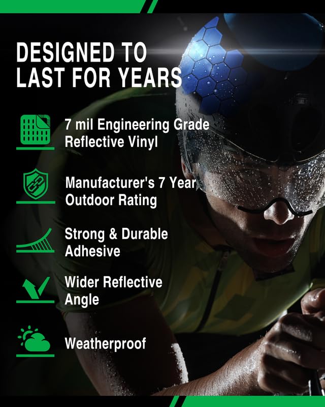 Bright Knight Reflective Tape Hexagon Hard Hat Stickers - 1
