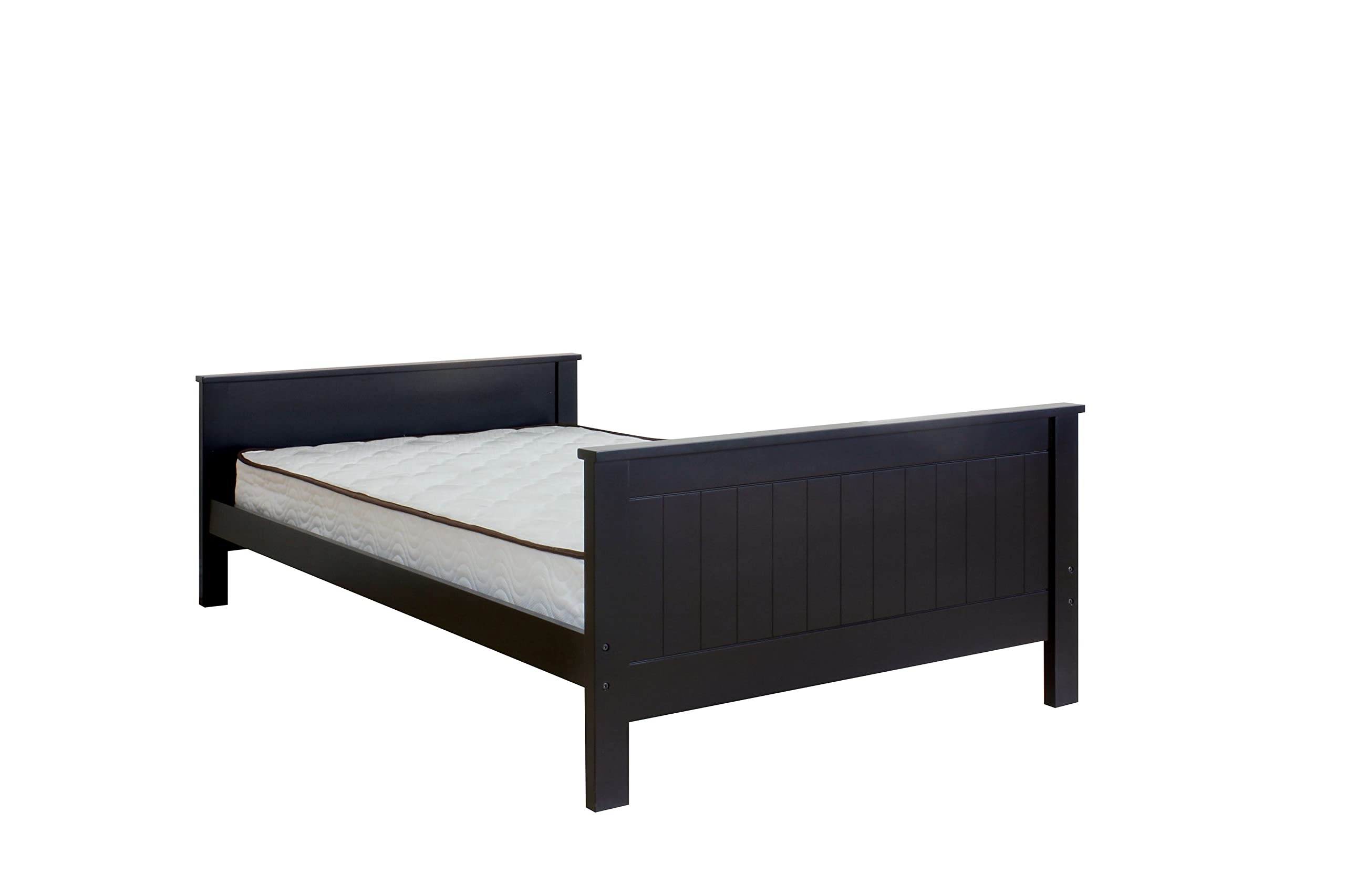 Acme Twin Size Wooden Bed Frame in Black - Sturdy & Elegant for Kids, Teens & Guest Rooms | Perfect for Small Bedrooms & Dormitories