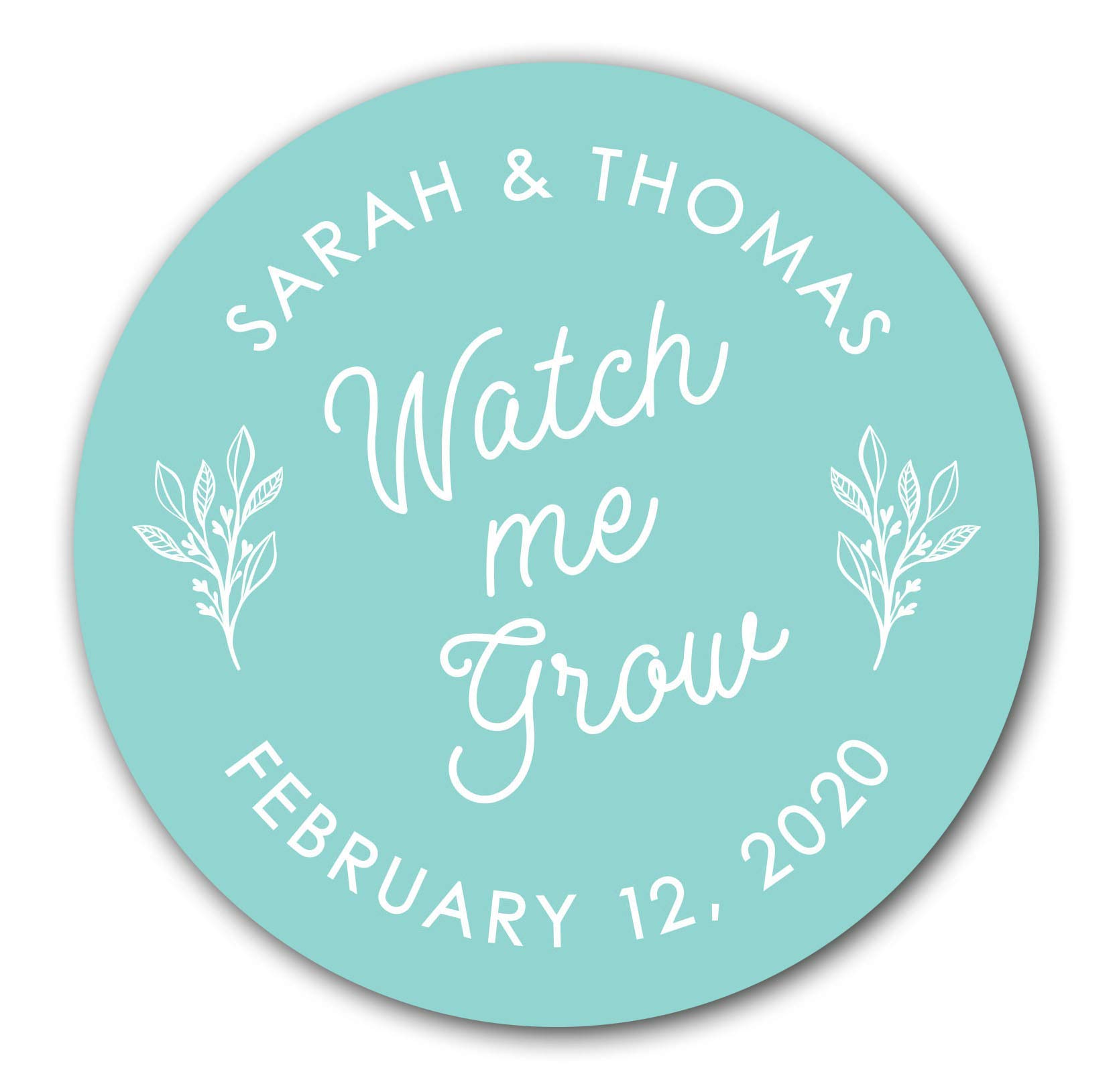 Watch Me Grow Stickers - Greenery & Succulent Wedding Favor Labels (22:10) - Perfect for Plant-Themed Parties, Bridal Showers & DIY Garden Gifts