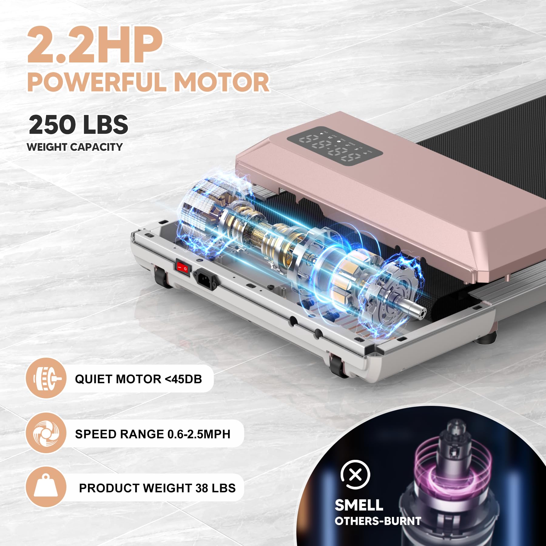 Under Desk Treadmill for Home & Office - 2 in 1 Portable Walking Pad with Remote Control & LED Display - Compact Mini Treadmill for Small Spaces - Perfect for Work from Home, Office Exercise & Apartment Workouts