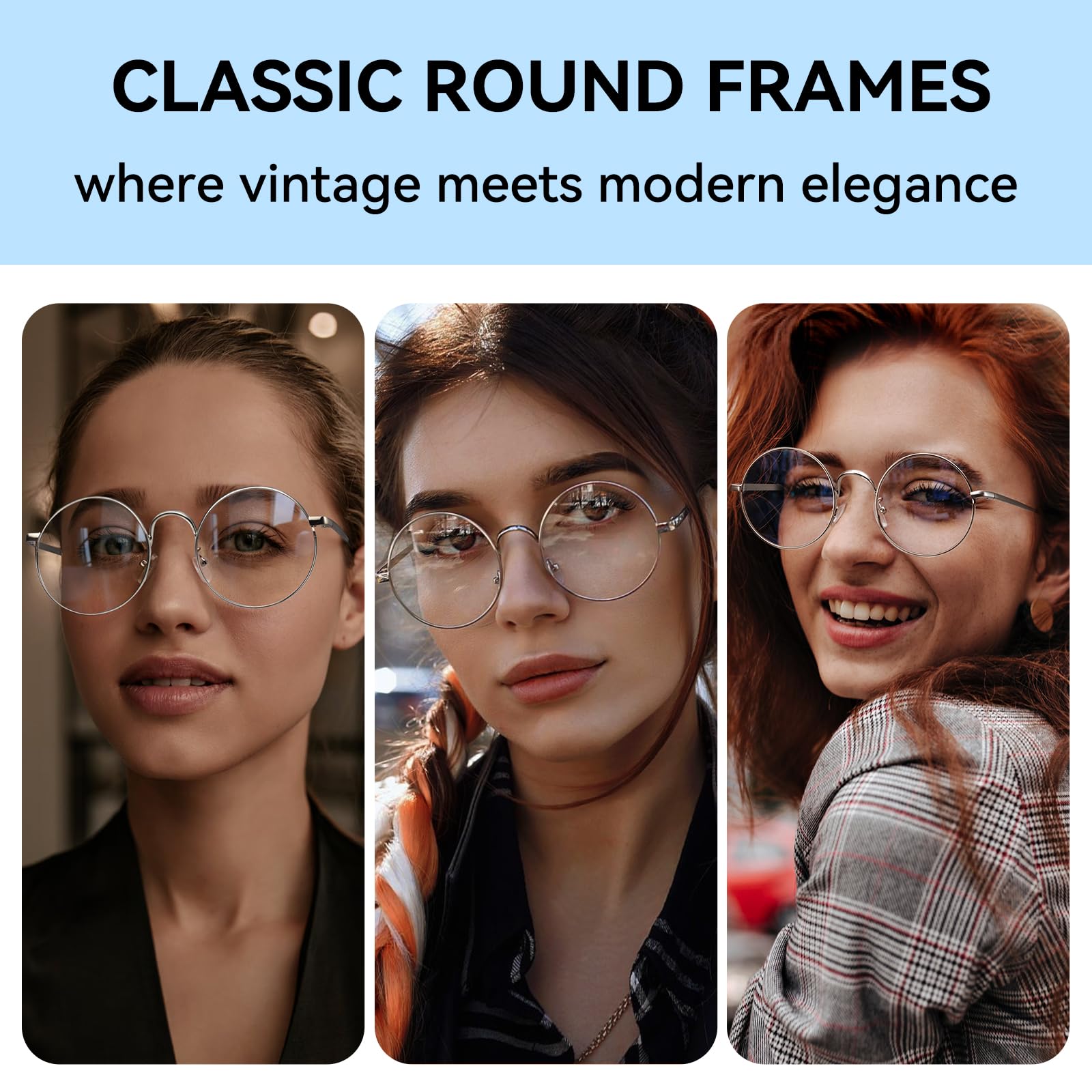 Dollger Retro Round Blue Light Blocking Glasses for Men & Women - Clear Lens Non-Prescription Metal Frame Eyewear - Perfect for Computer Use, Gaming & Office Work