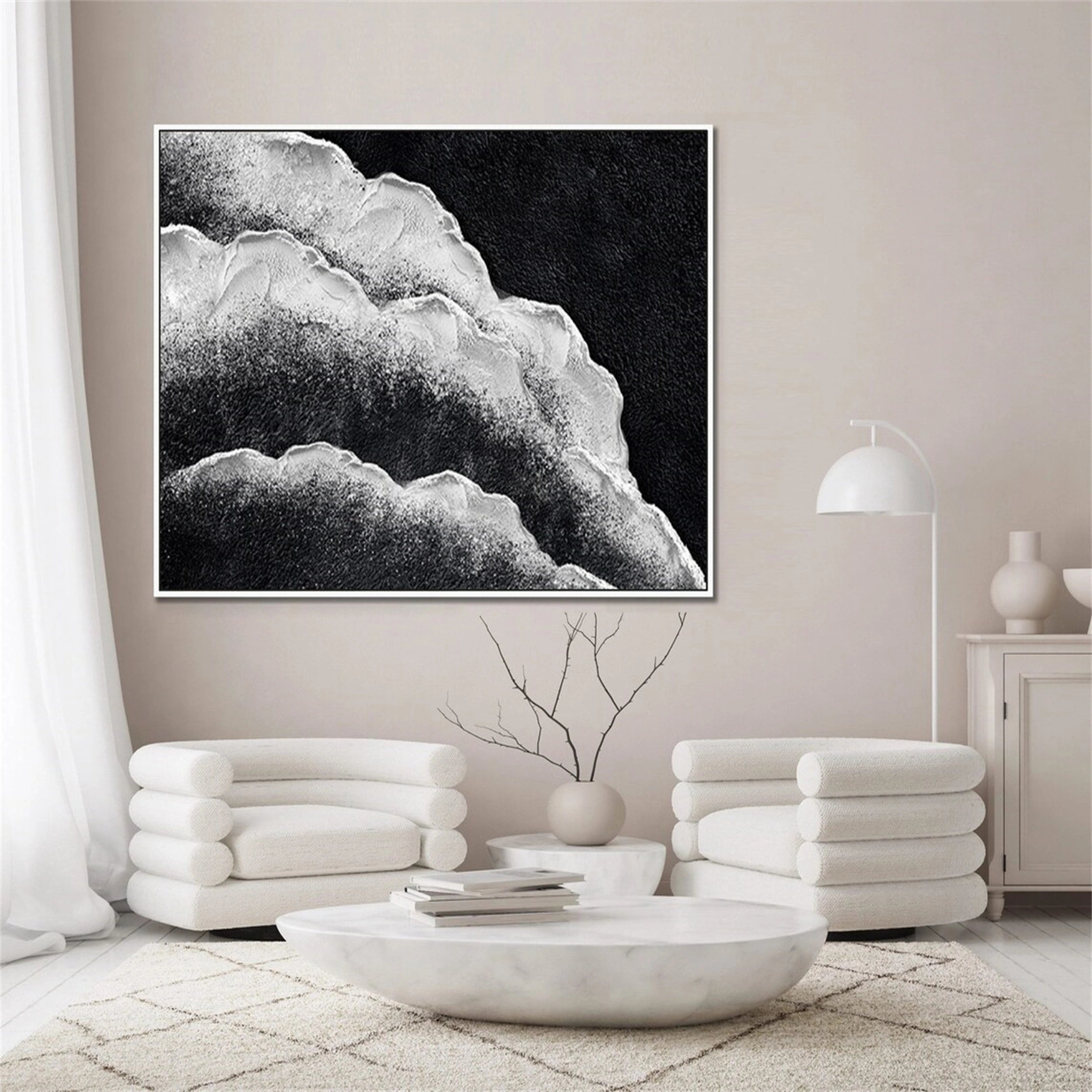 Ocean and Sky Painting #OS 115 - Handmade Canvas Wall Art for Home Decor, Office, Living Room & Bedroom