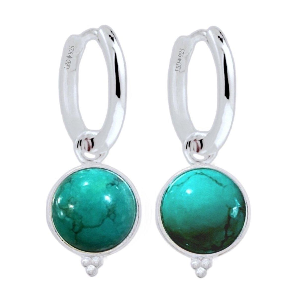 Laihas Free Spirit Turquoise Hoop Earrings for Women - Boho Chic Jewelry for Everyday Wear & Special Occasions