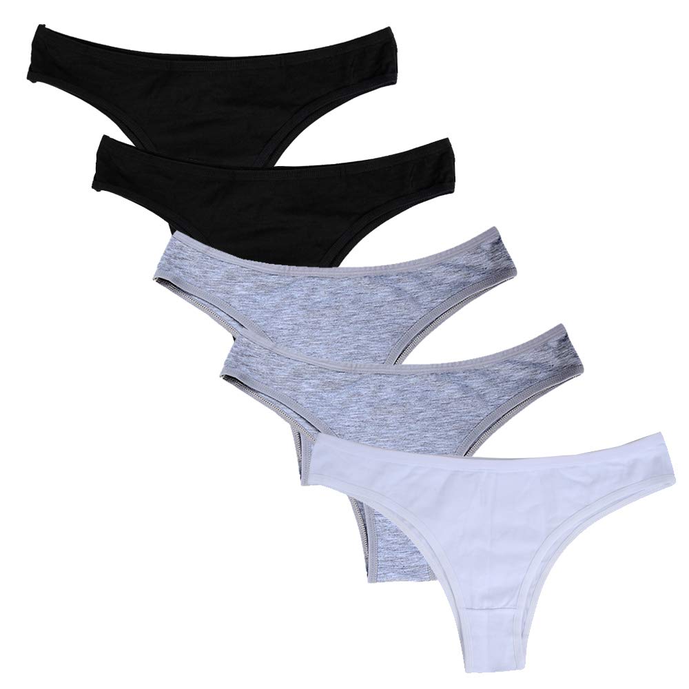 Nightaste Women's 5-Pack Soft Cotton Tanga Panties - Breathable Cheeky Bikini Underwear for Sports & Everyday Comfort - Perfect for Yoga, Gym & Daily Wear