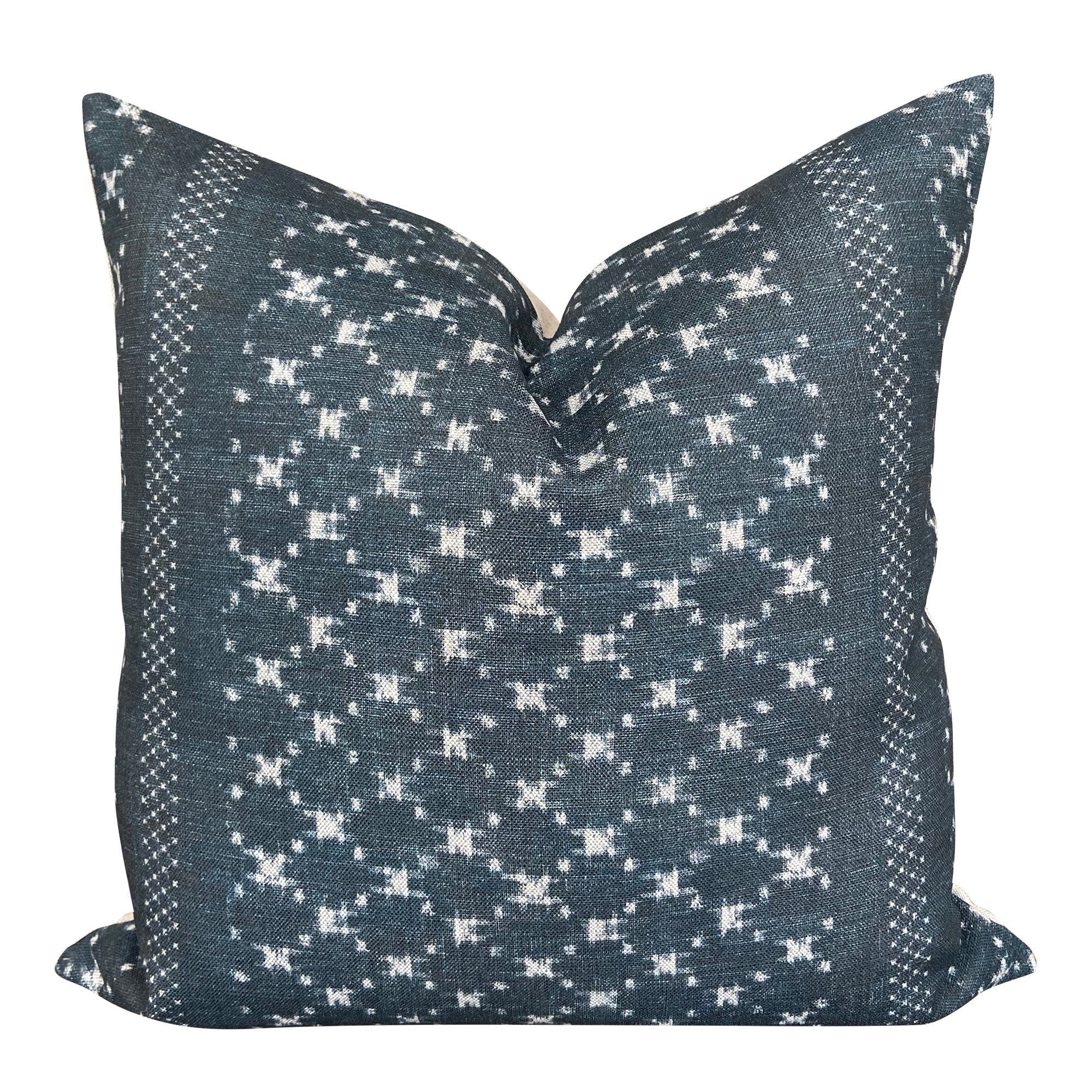 READY TO SHIP Designer Clay McLaurin Nagoya Indigo Pillow Cover - Perfect for Boho Chic Home Decor & Living Room Accents
